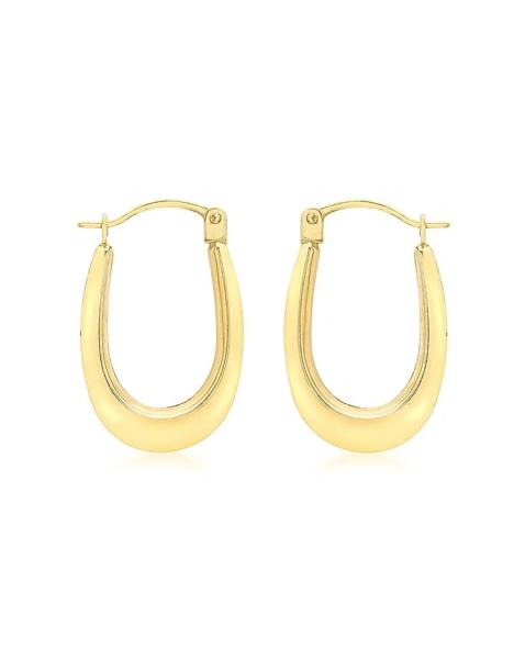 9ct Gold Polished Oval Creole Earrings