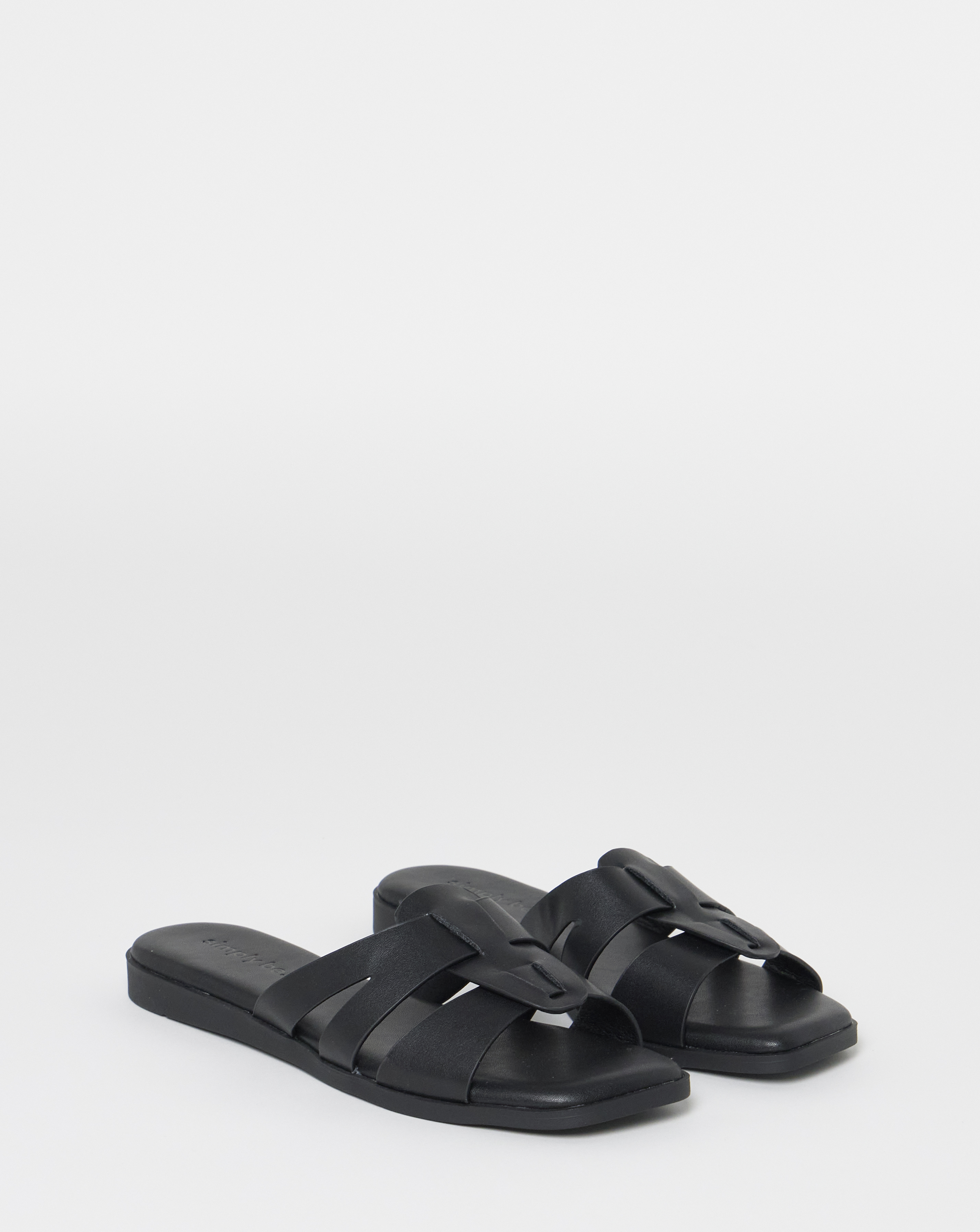 Woven Flat Mule Sandals Wide