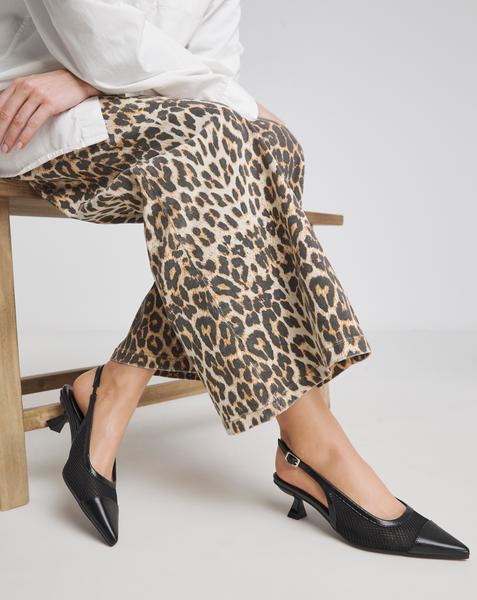 Mesh Slingback Kitten Heel ExWide