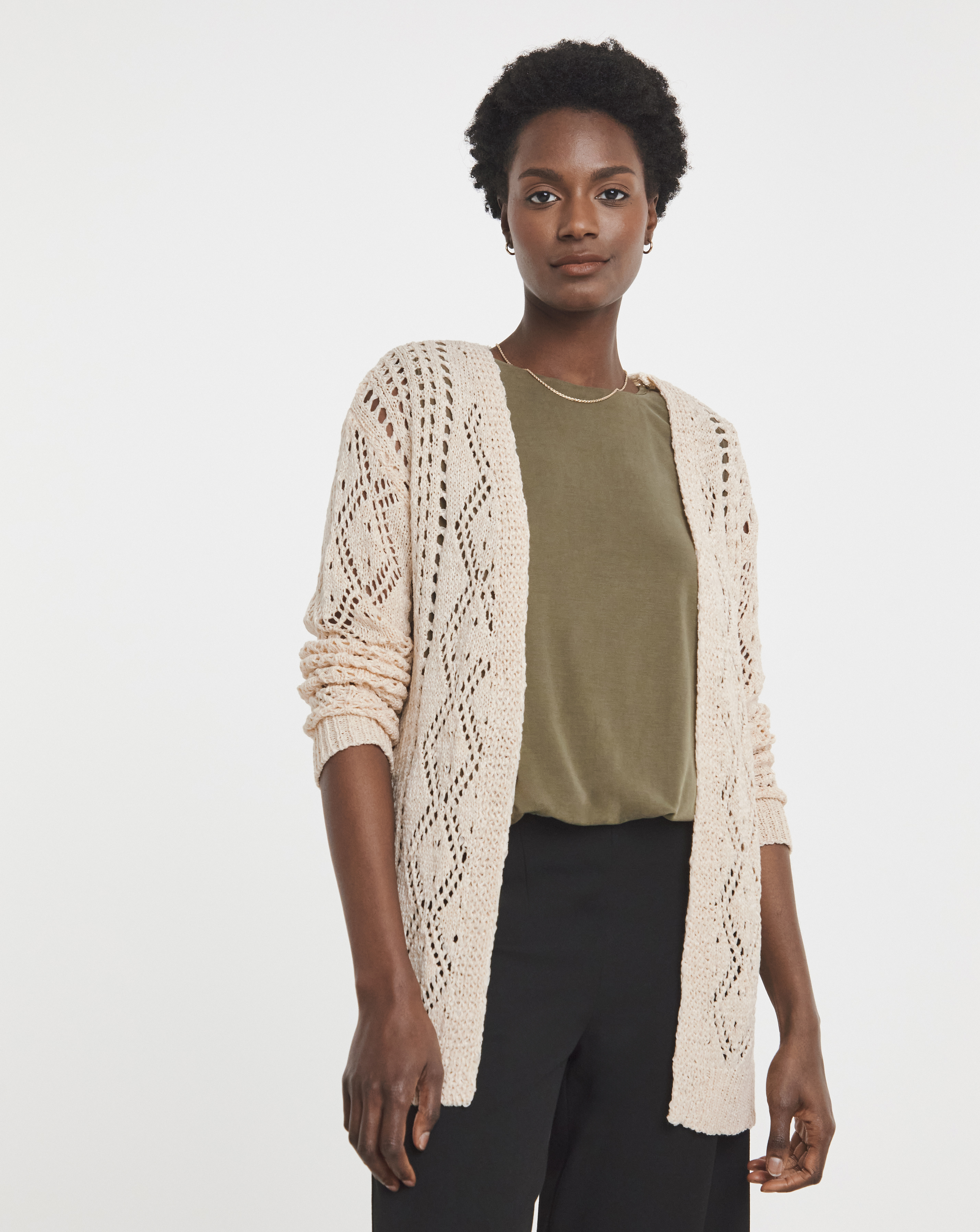 Edge To Edge Crochet Cardigan | Fashion World
