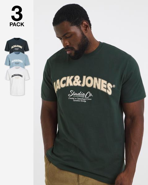 Jack & Jones Bronx Logo T-Shirt 3 Pack