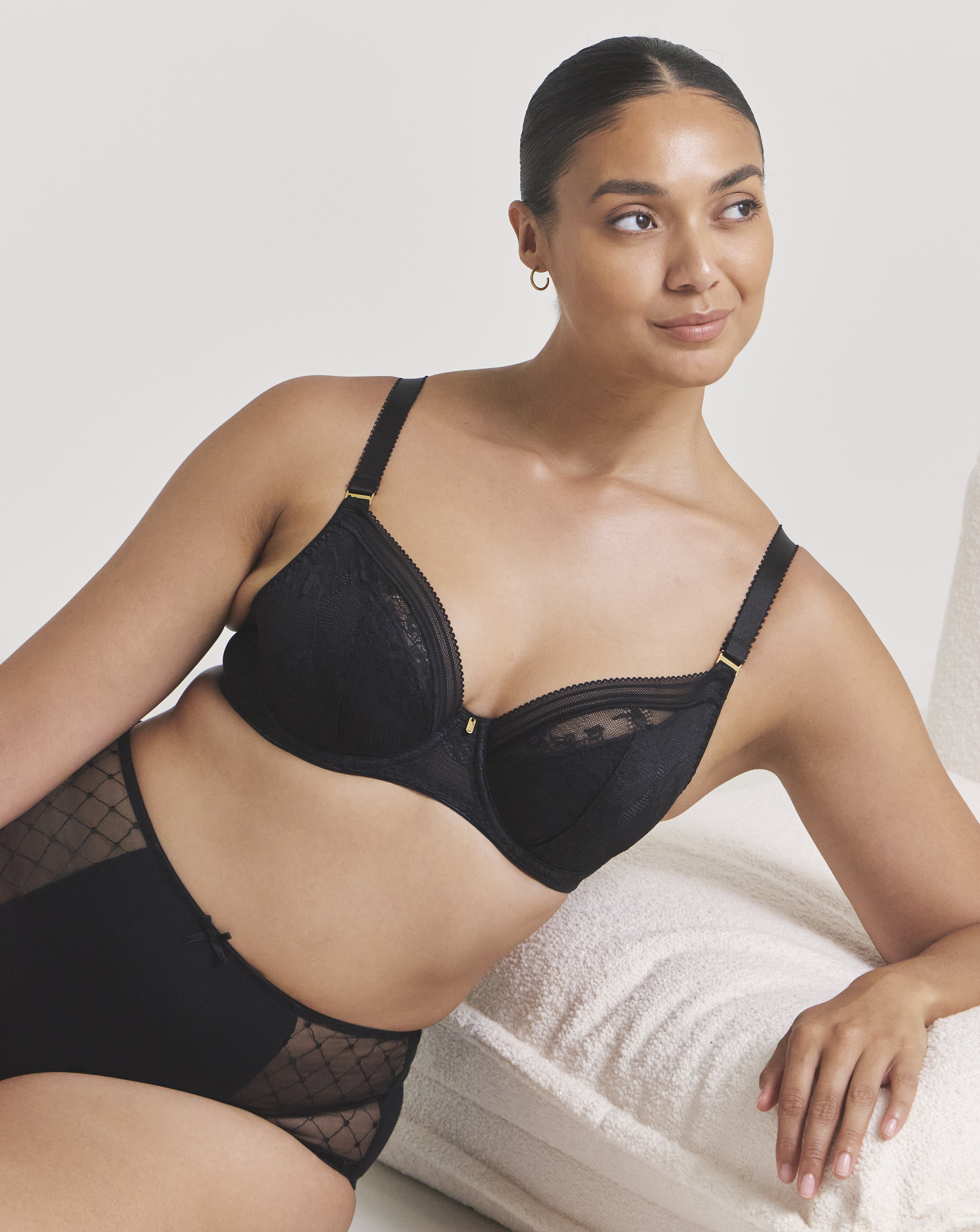 Fantasie Fusion Lace Plunge Bra In Black | UK Size 32D Women's
