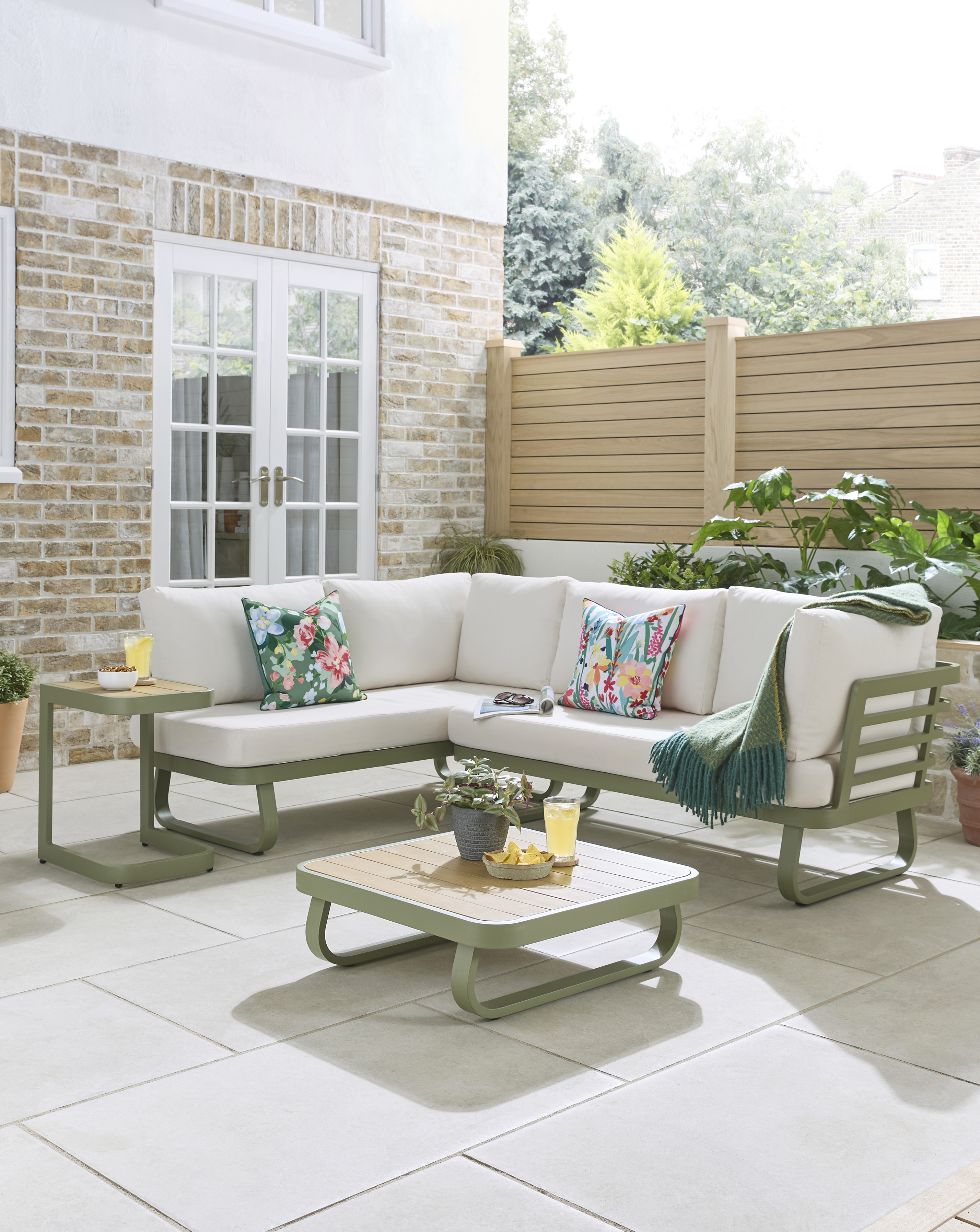 Genoa Green Corner Sofa Set