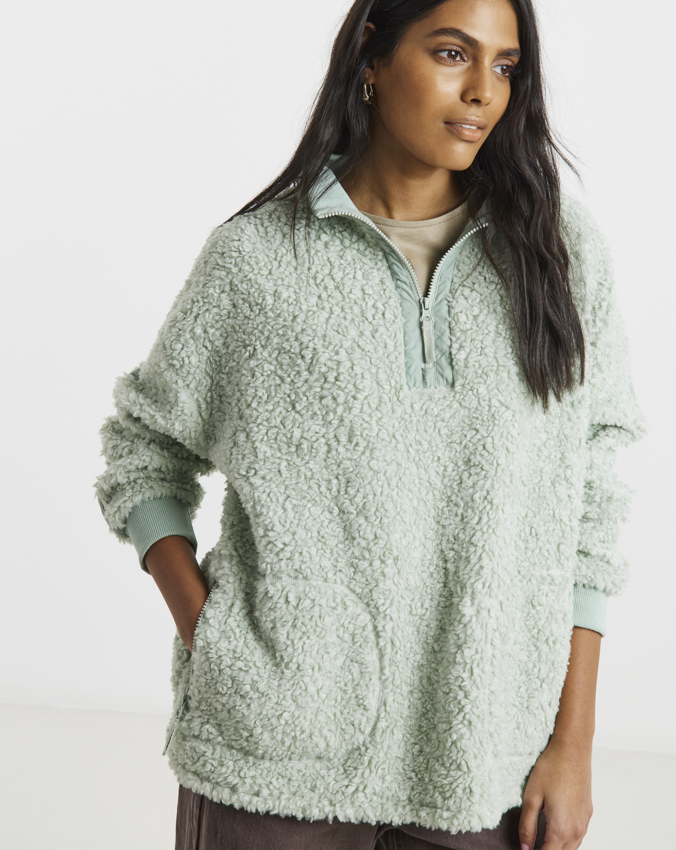 Teddy Fleece Zip Sweatshirt