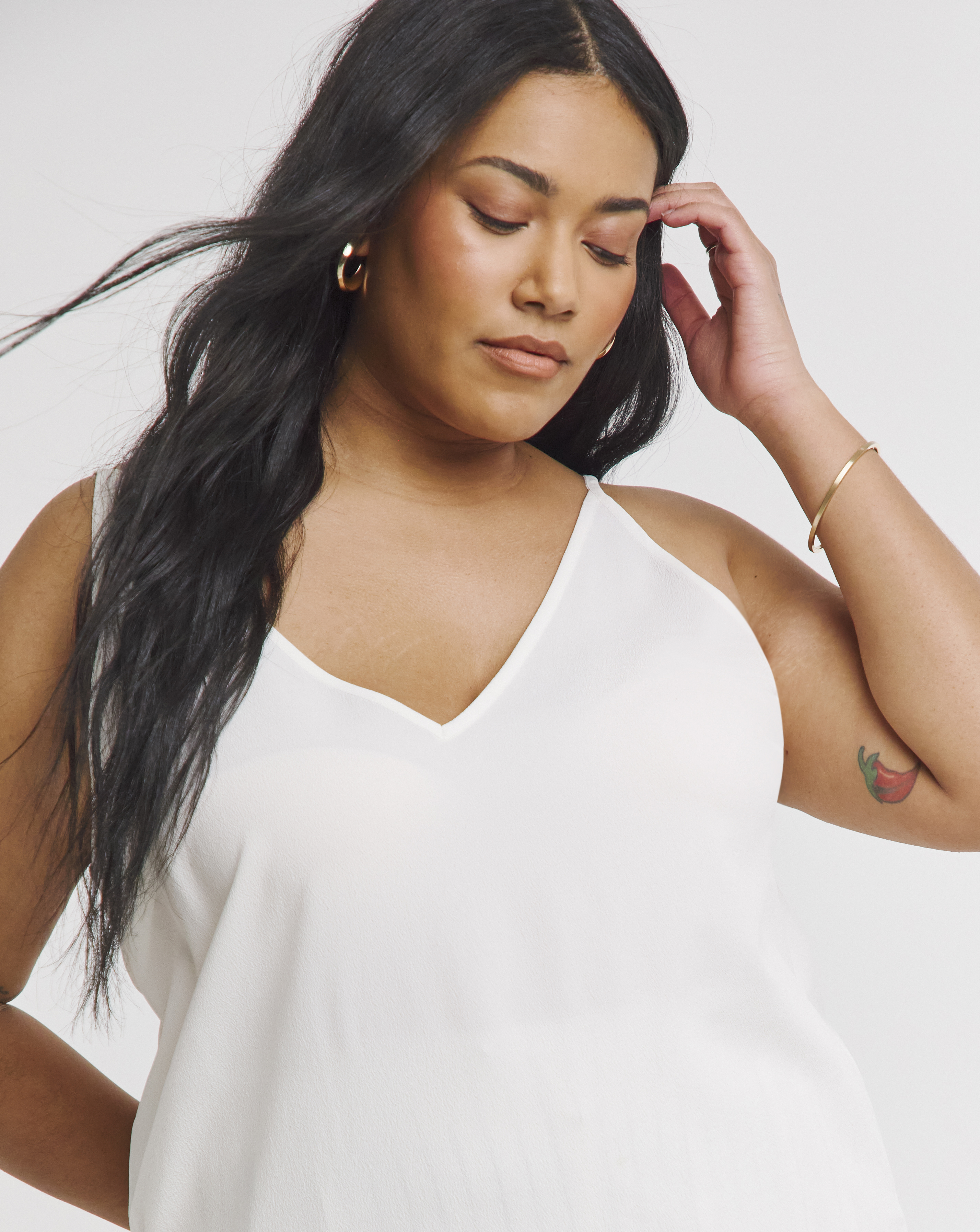 White V Neck Cami