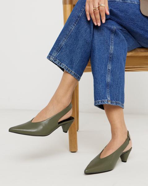 Slingback Pointed Toe Heels Wide