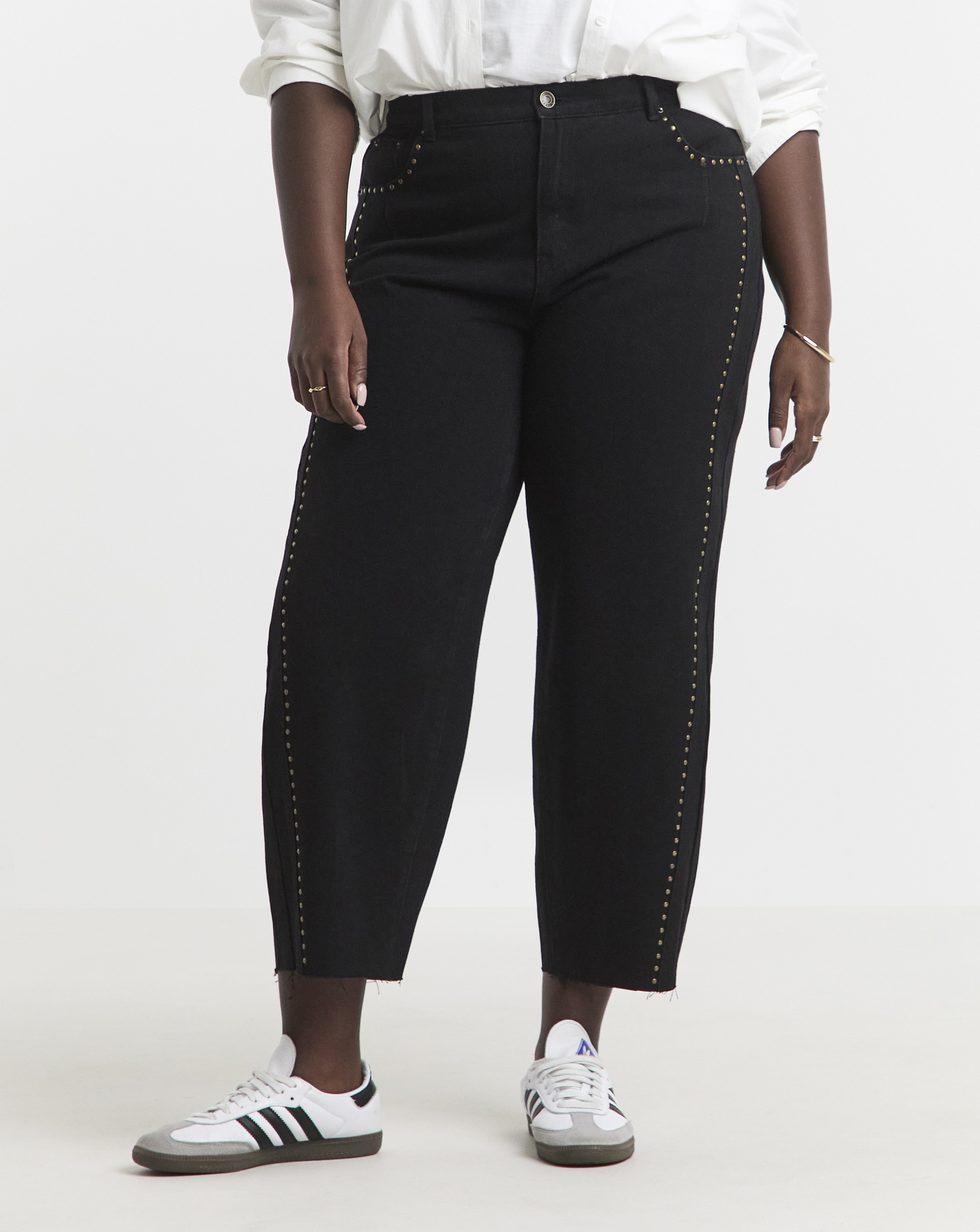 Simply Be Side Studded Barrel Jeans