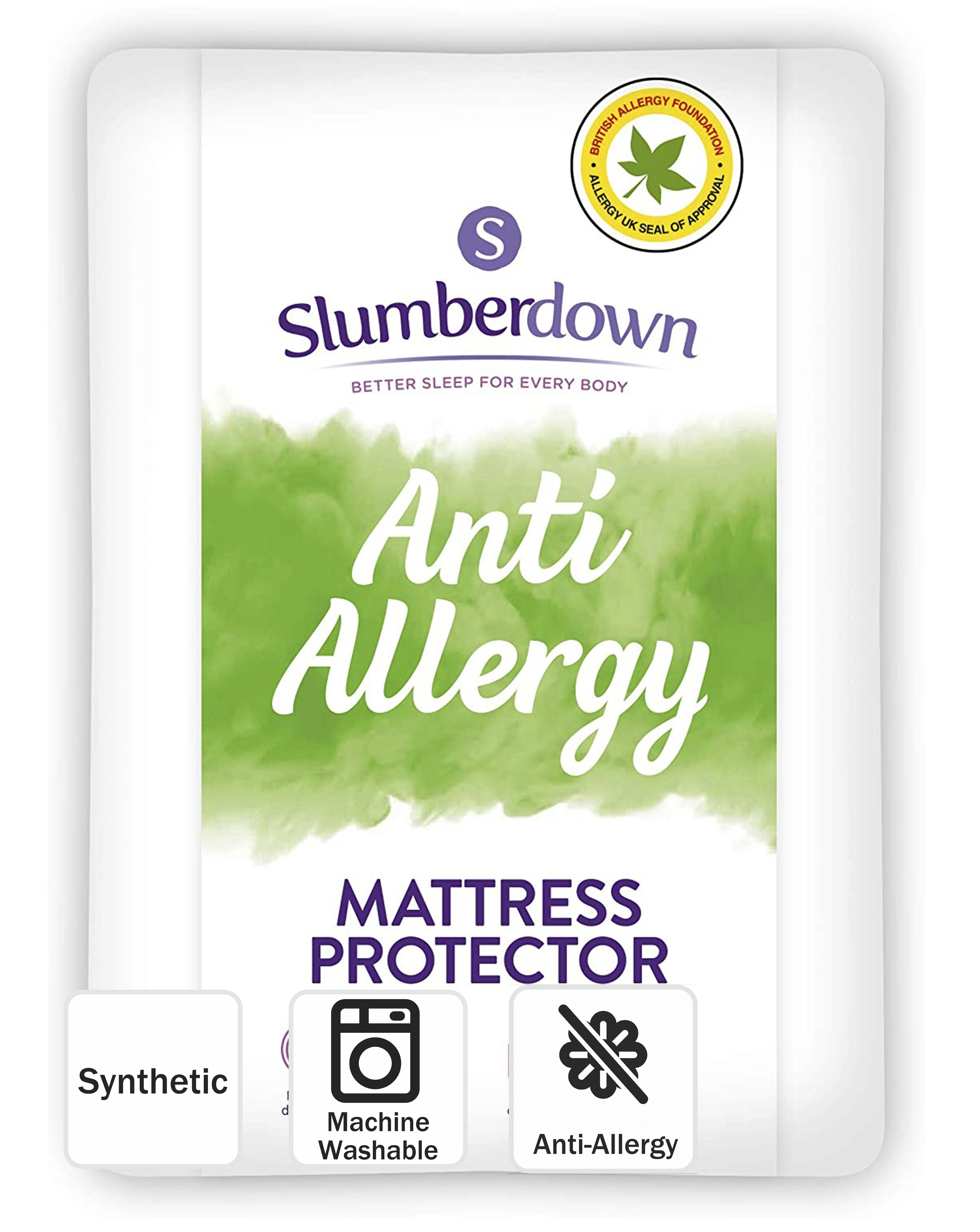 Image of Slumber Down Anti-allergy Mattress Protector White - Size: SINGLE White SINGLE AA17901