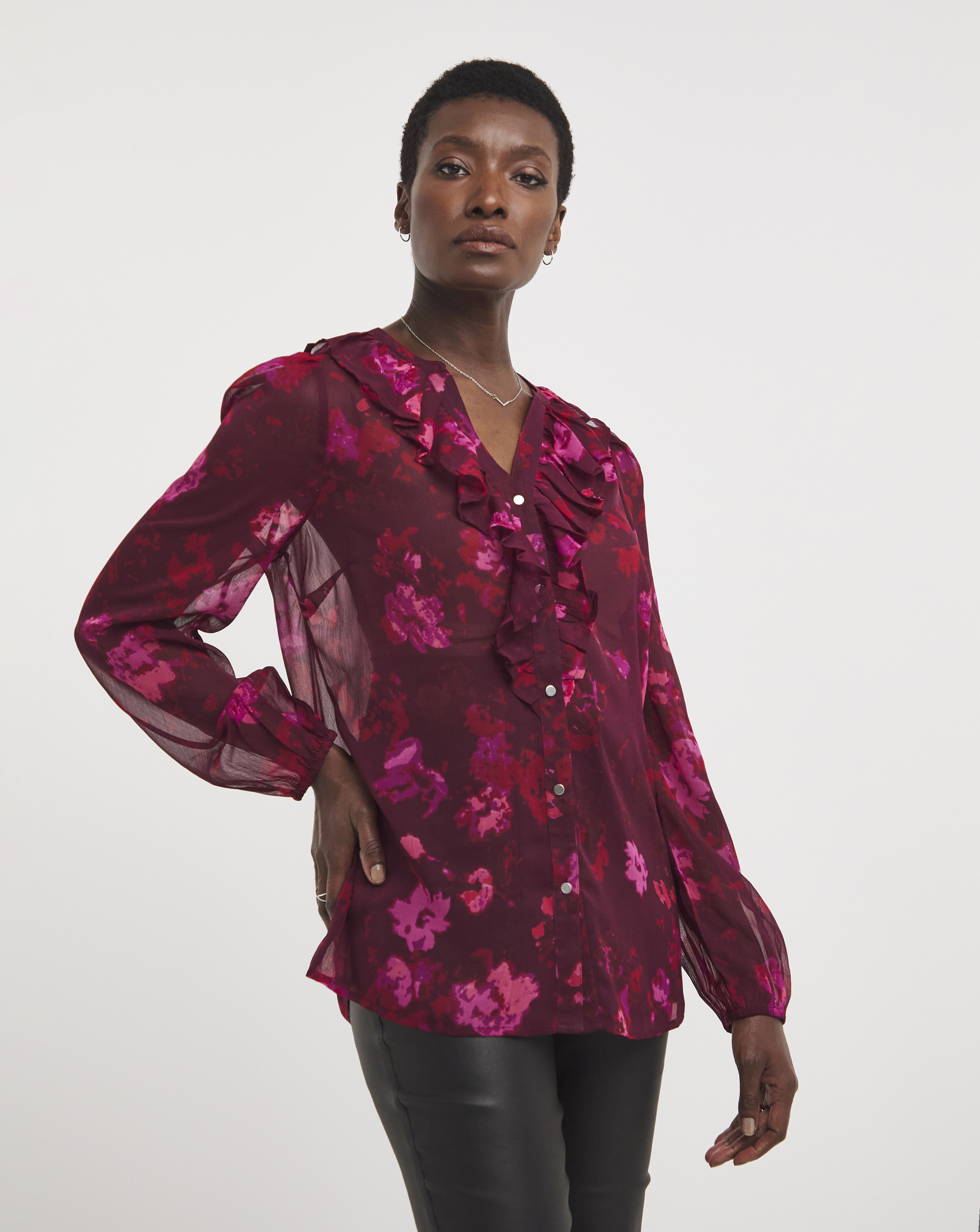 Ruffle Neck Blouse