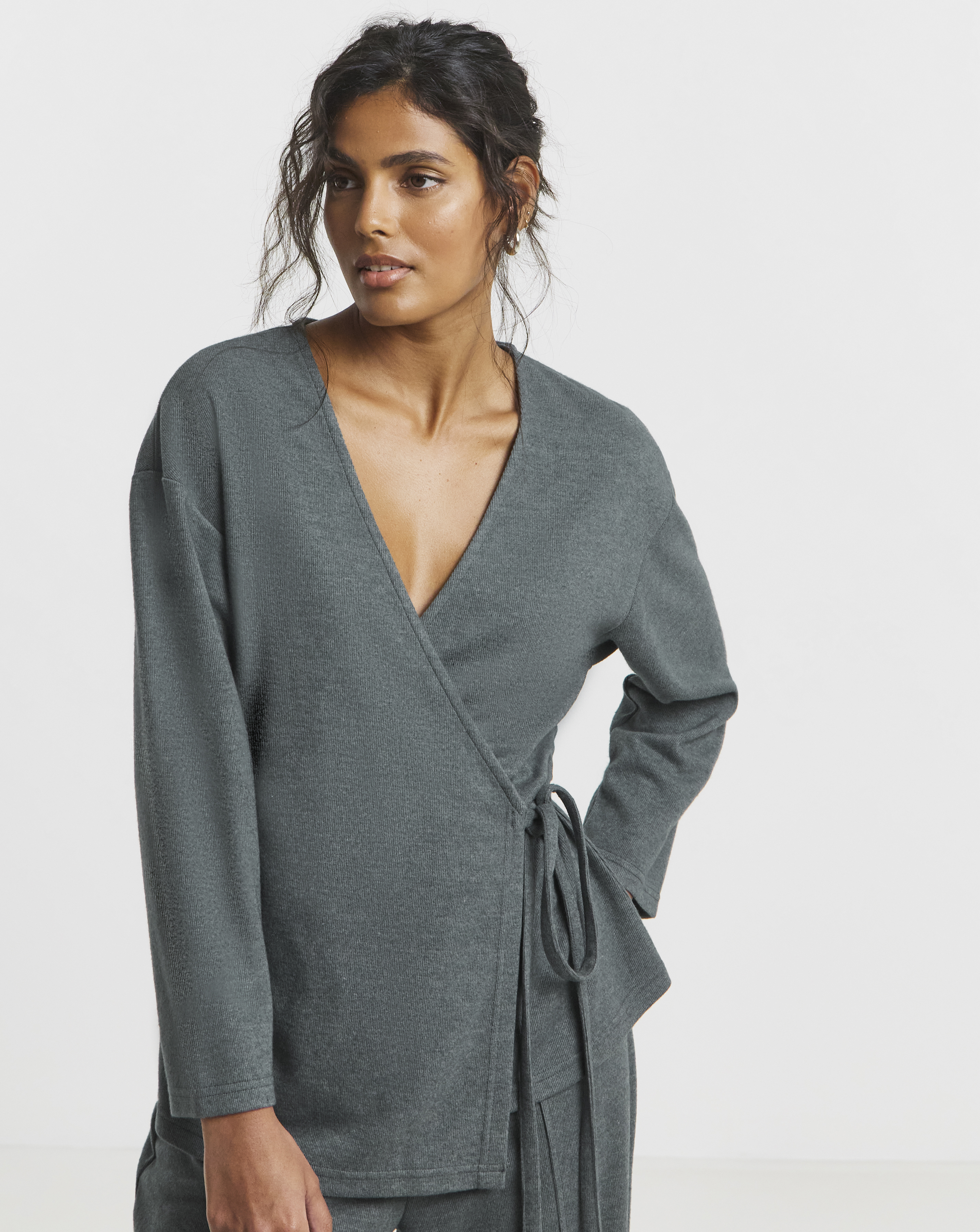 Ribbed Wrap Top