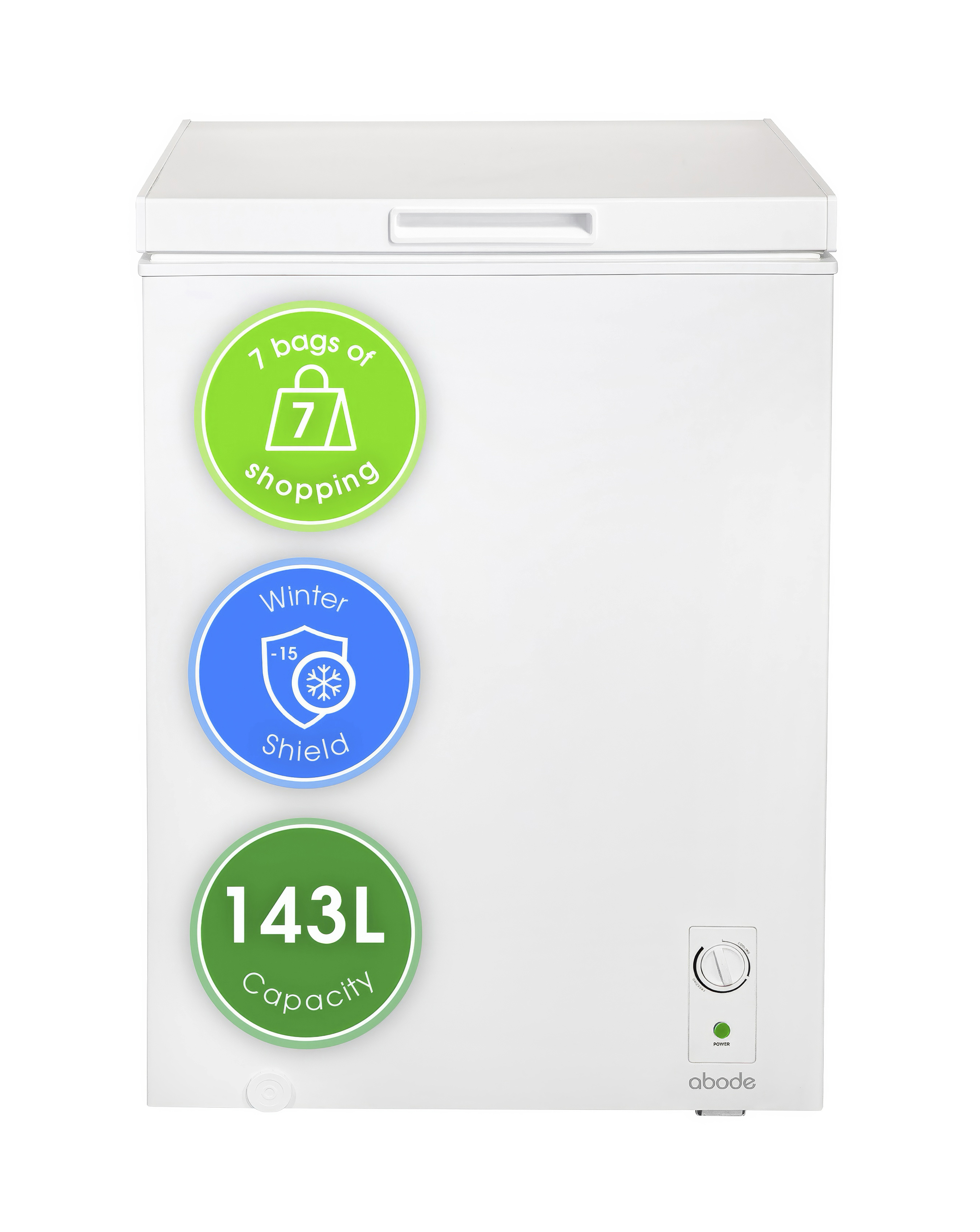 Abode A142CF0E1W Chest Freezer 142L