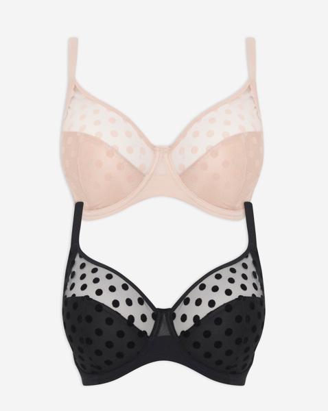 2 Pack Hannah Everyday Spot Mesh Bras