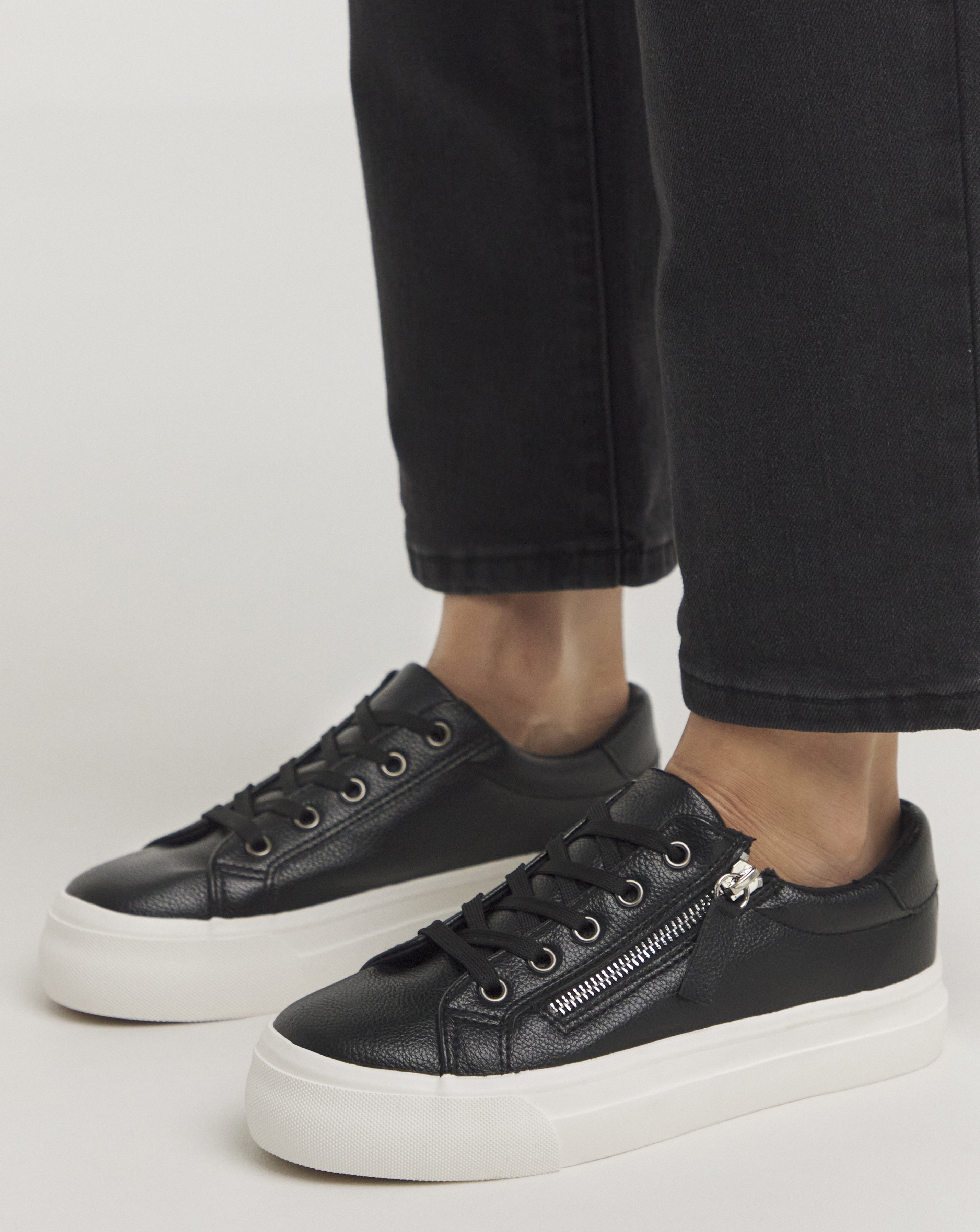 Lace Up Zip Chunky Trainer Ex Wide