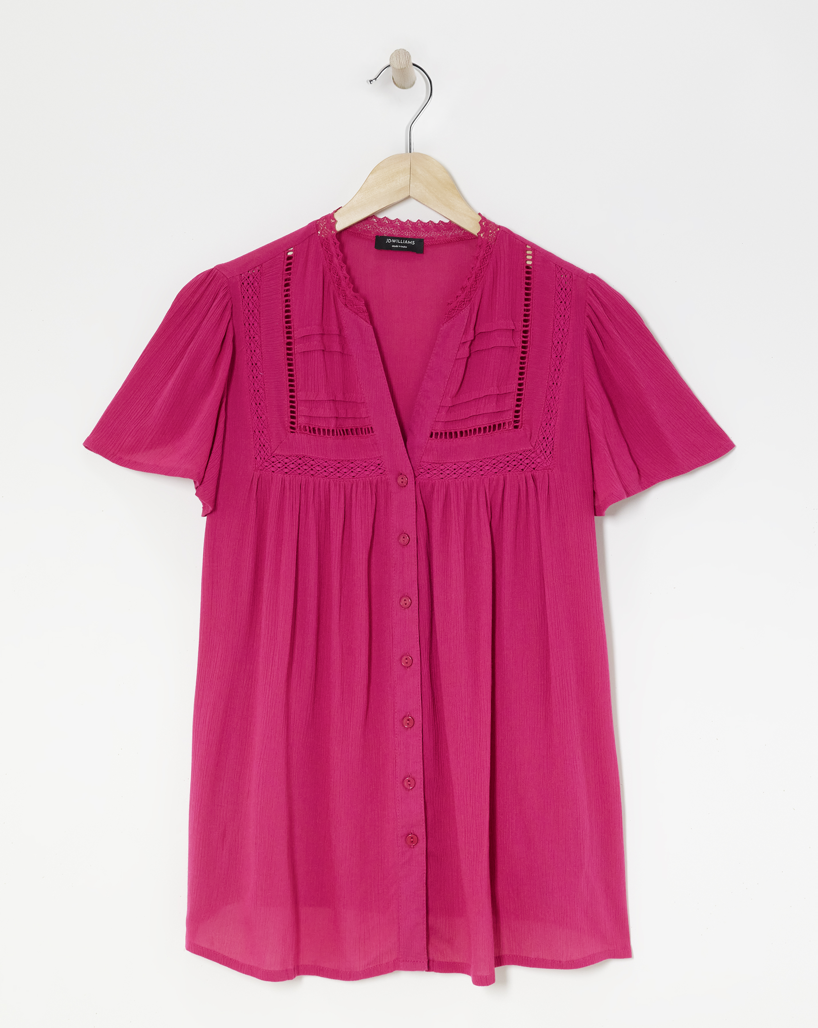 Crinkle Ladder Insert Blouse