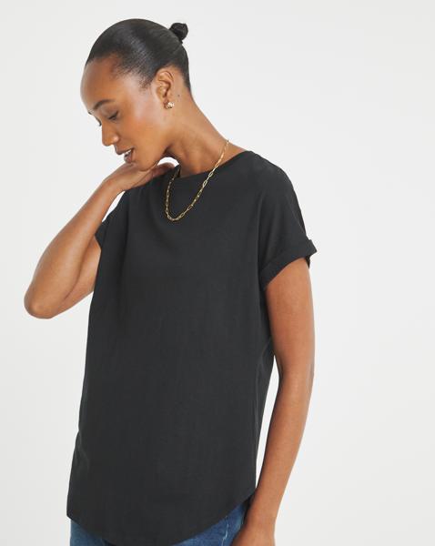 The Longline Short Sleeve Curved Hem