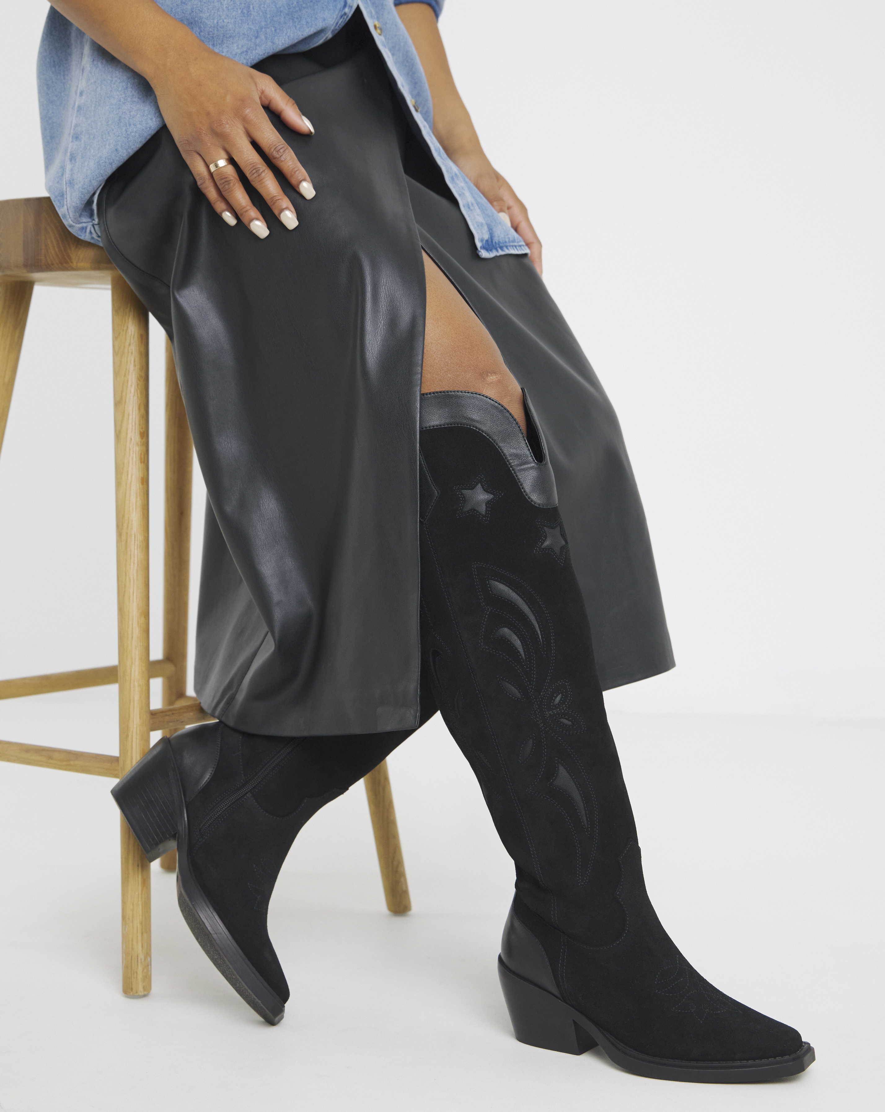 OTK Suede Western Boot Ex Wide SC