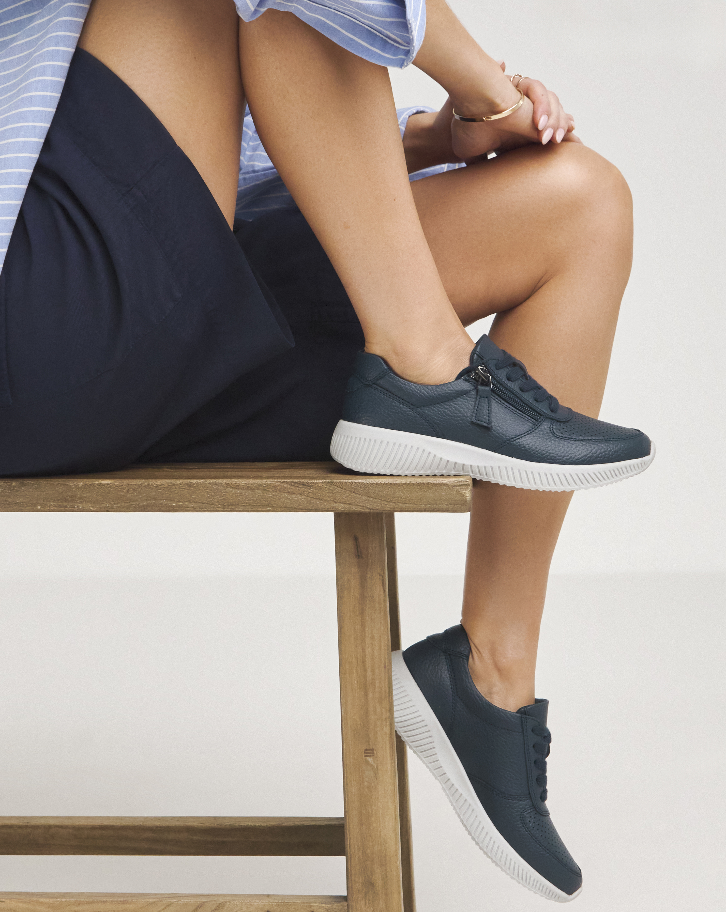Lace Up Side Zip Trainers E Fit