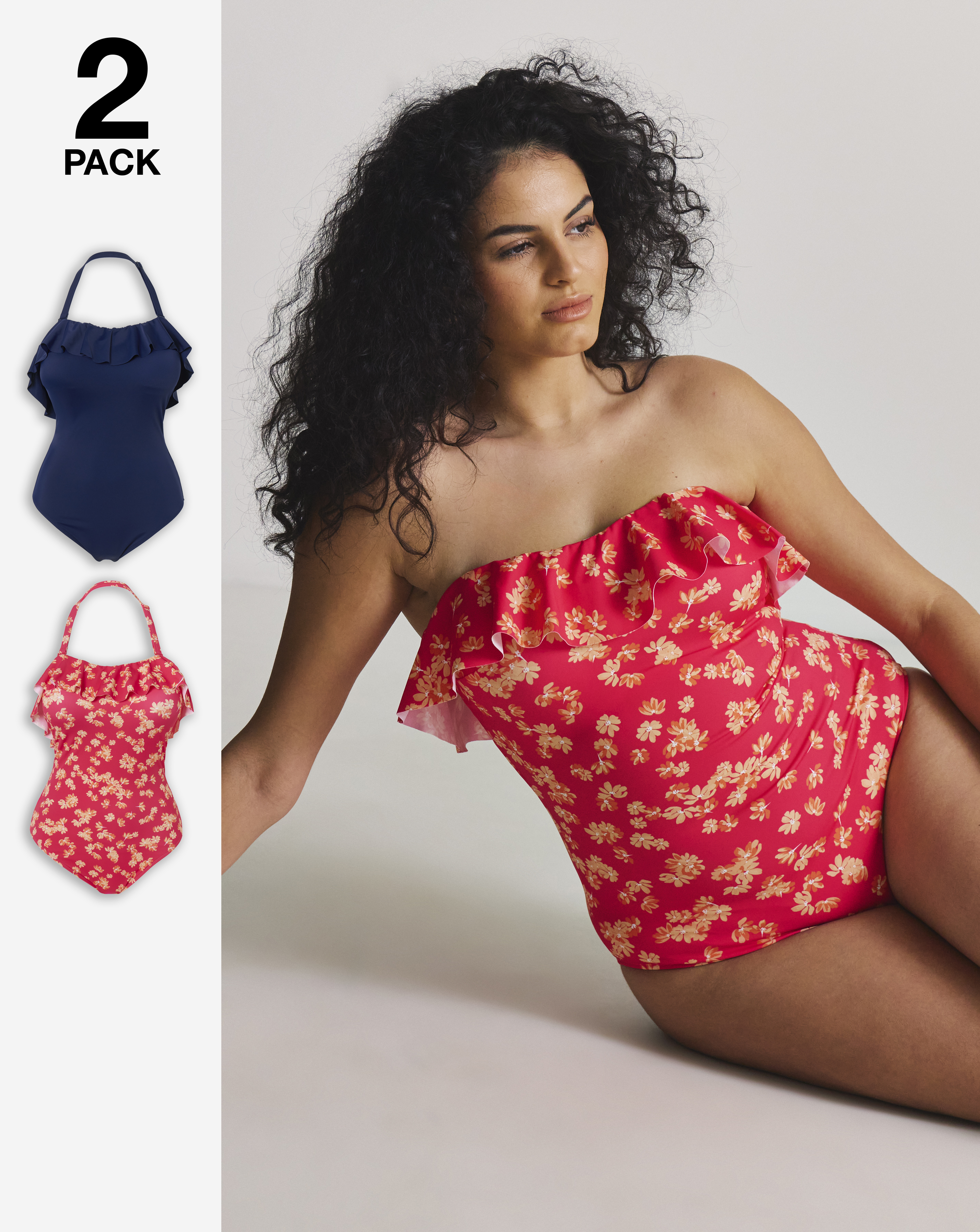 Simply Be Value 2 Pack Swimsuits