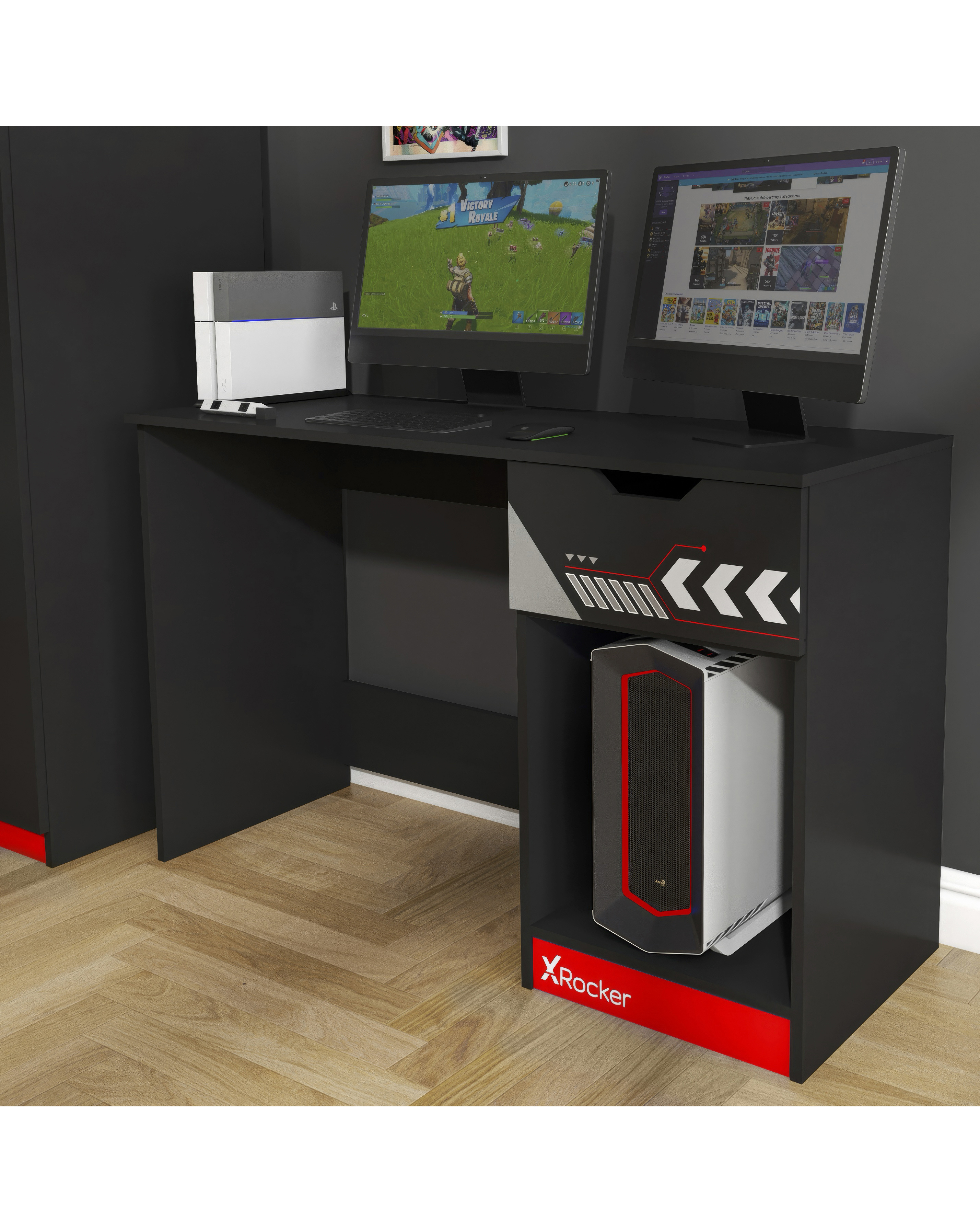 Octane Gaming Desk with Drawer - Red