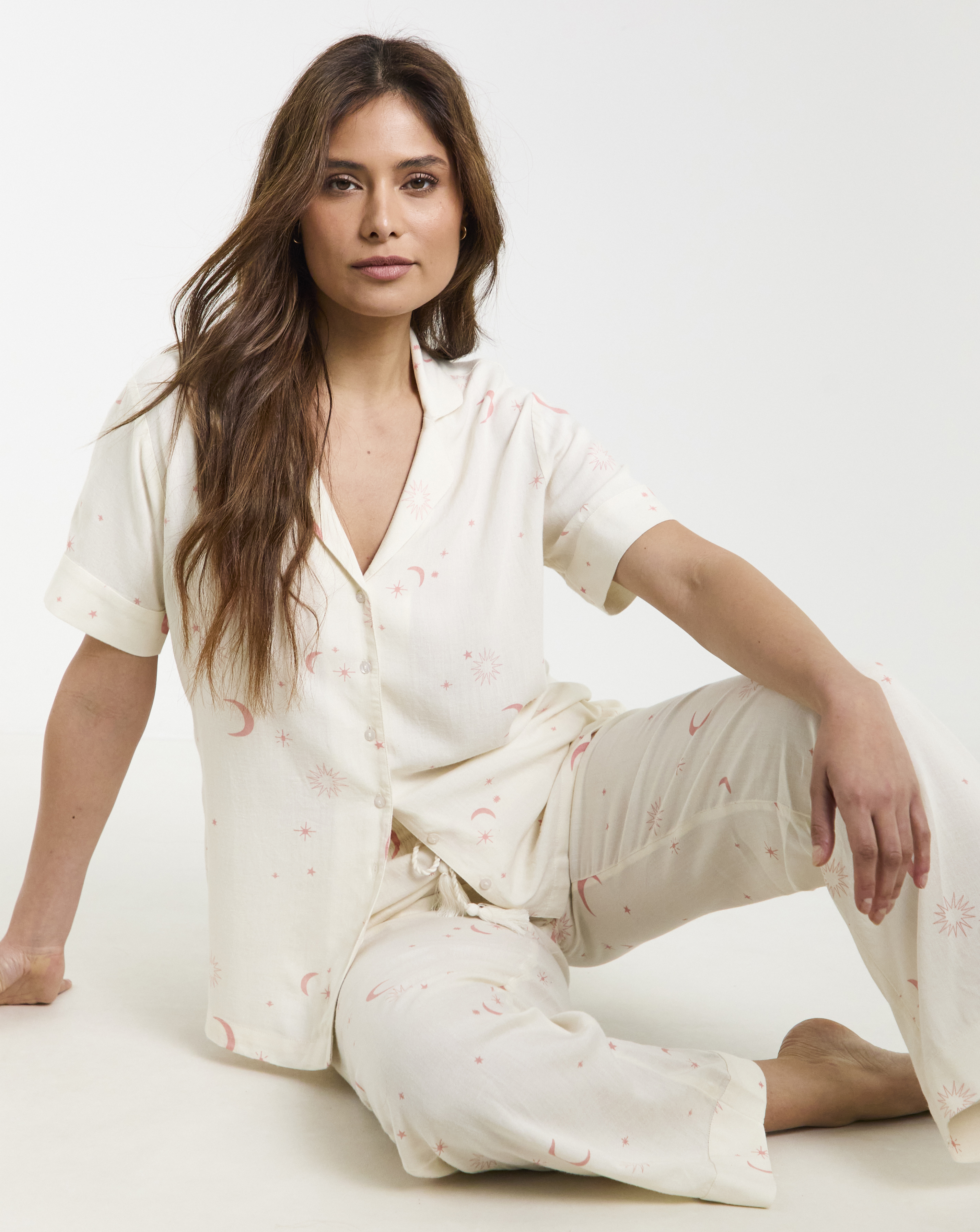 Celestial Linen Blend Pyjama Set