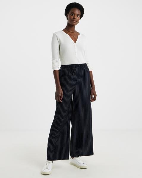 Soft Pull On Pinstripe Trousers