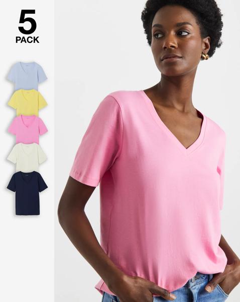 5 Pack V-Neck T-shirt