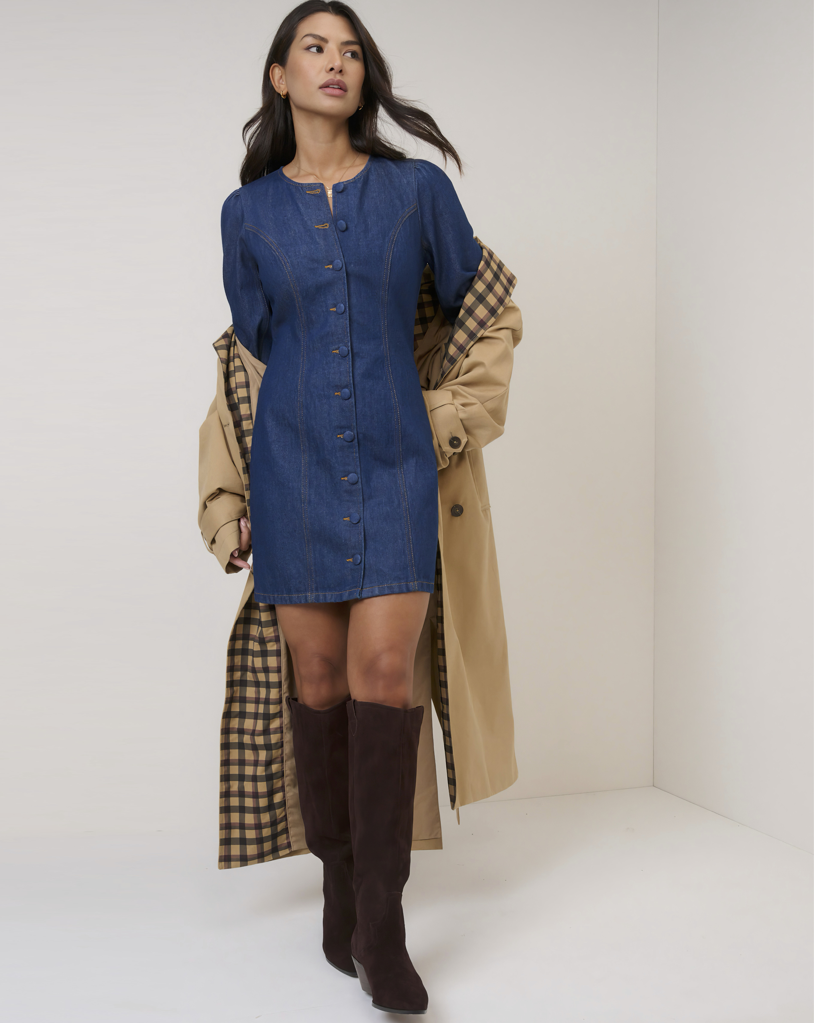 NC Denim Shift Mini Dress