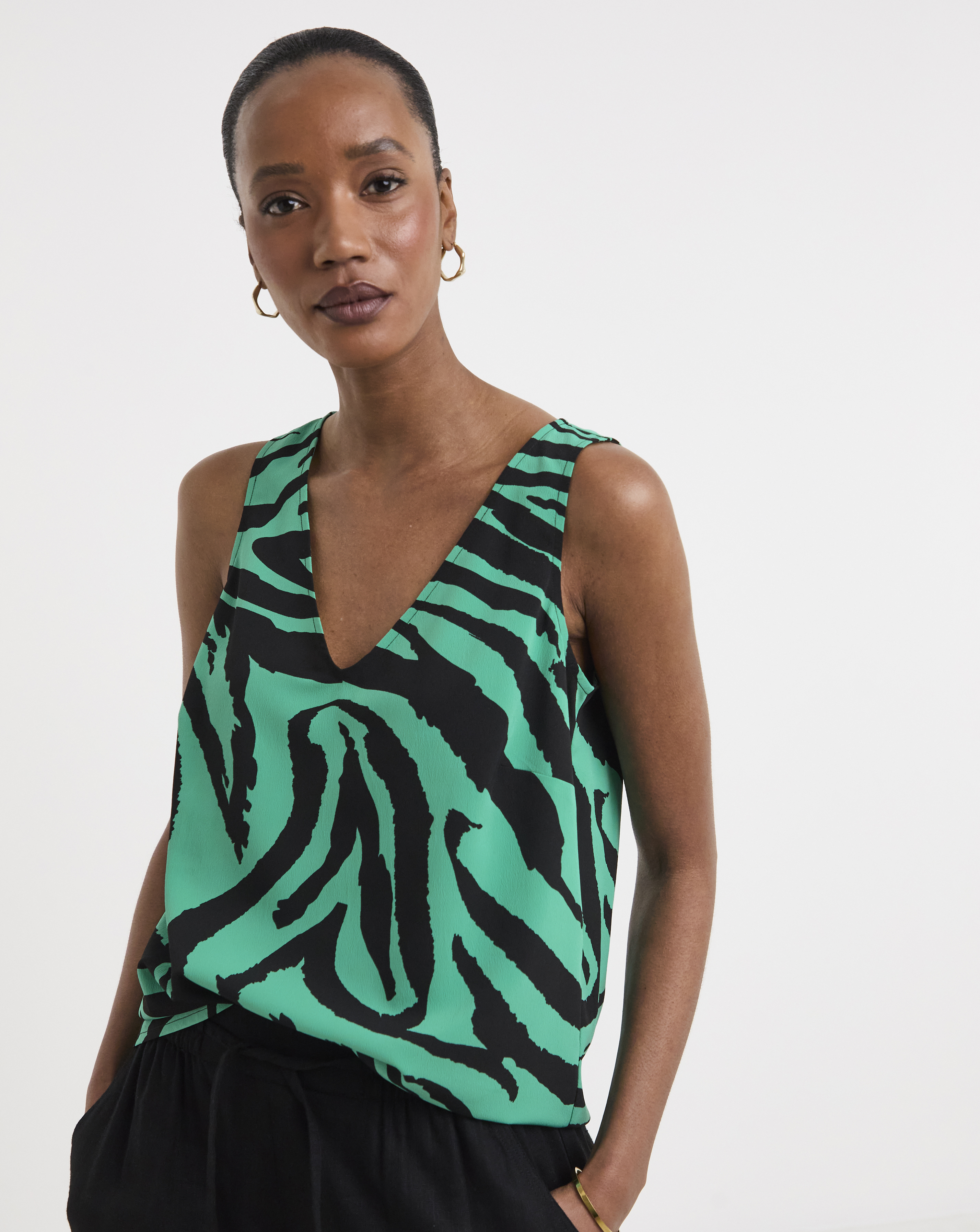 Printed V Neck Vest