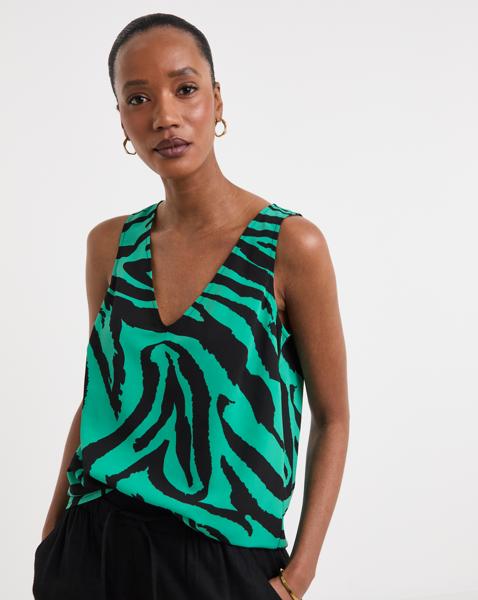 Printed V Neck Vest