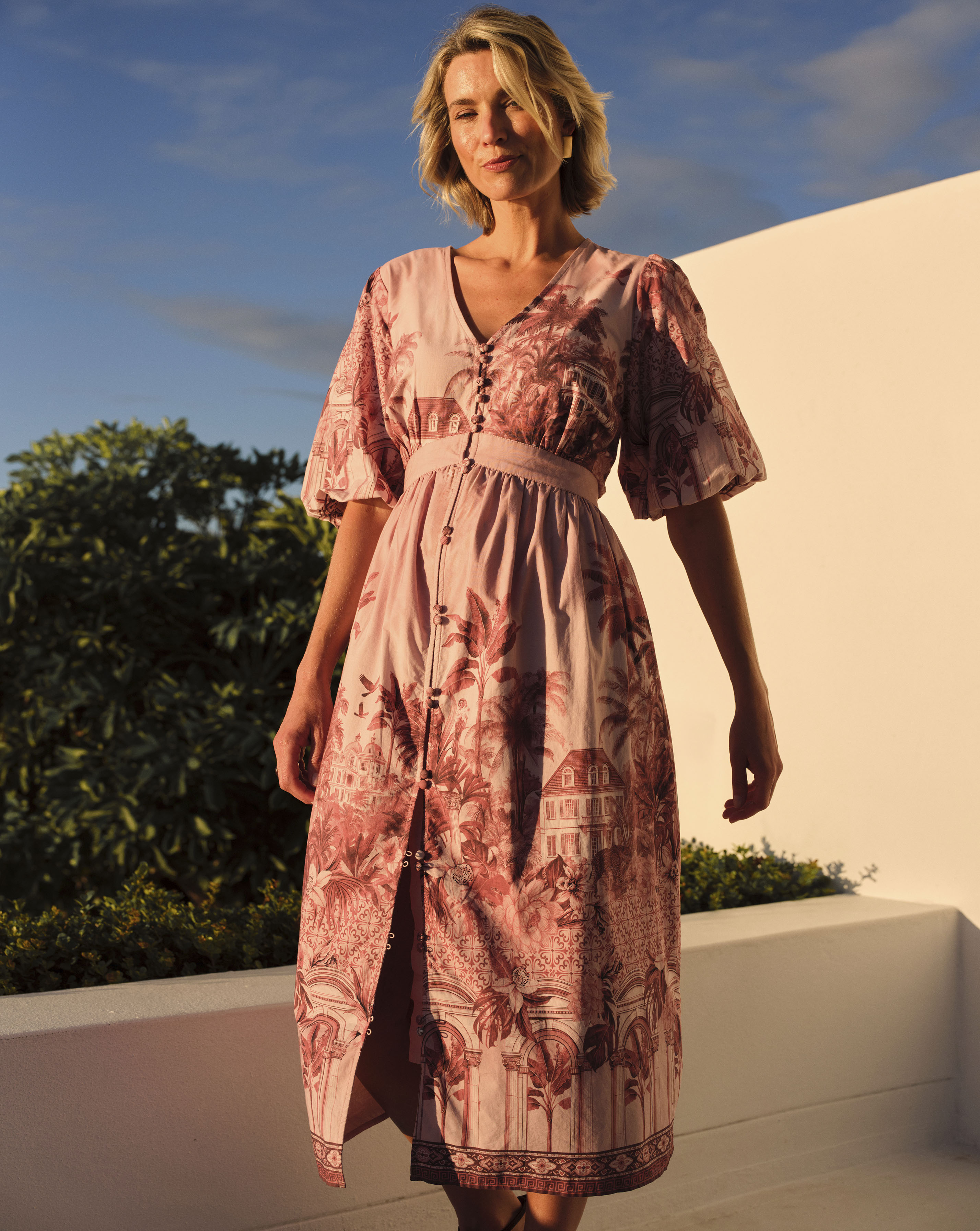 Joanna Hope Cotton Poplin Printed Dress