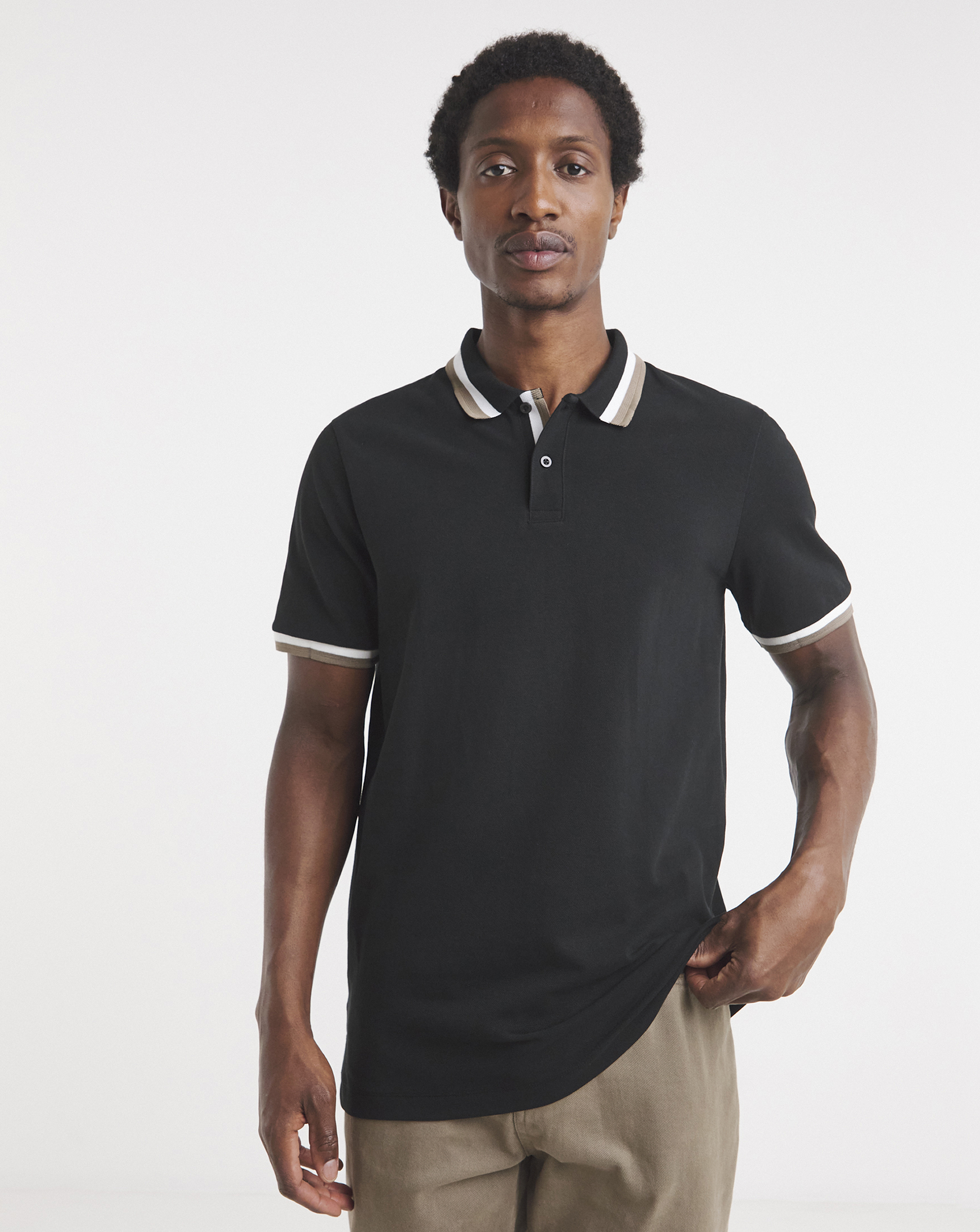 Tipped Pique Polo Long