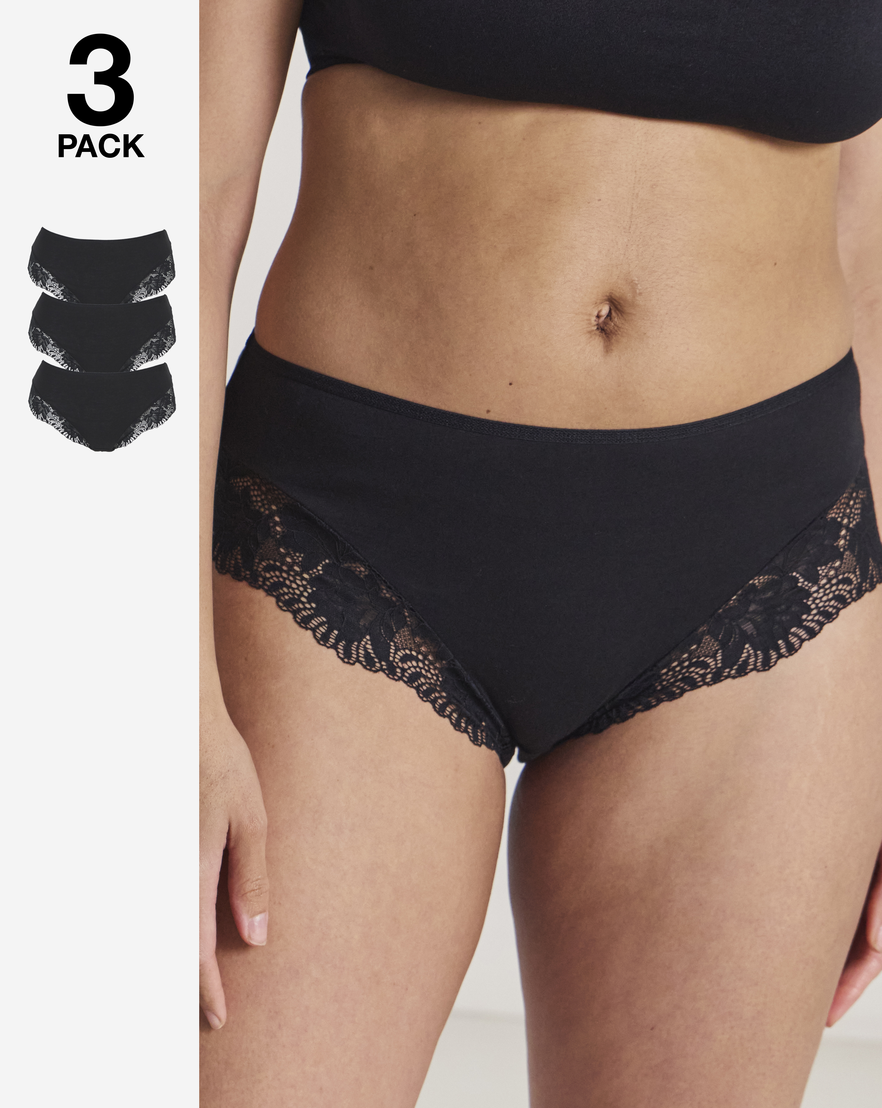 3 Pack Midi Brazilian Knickers