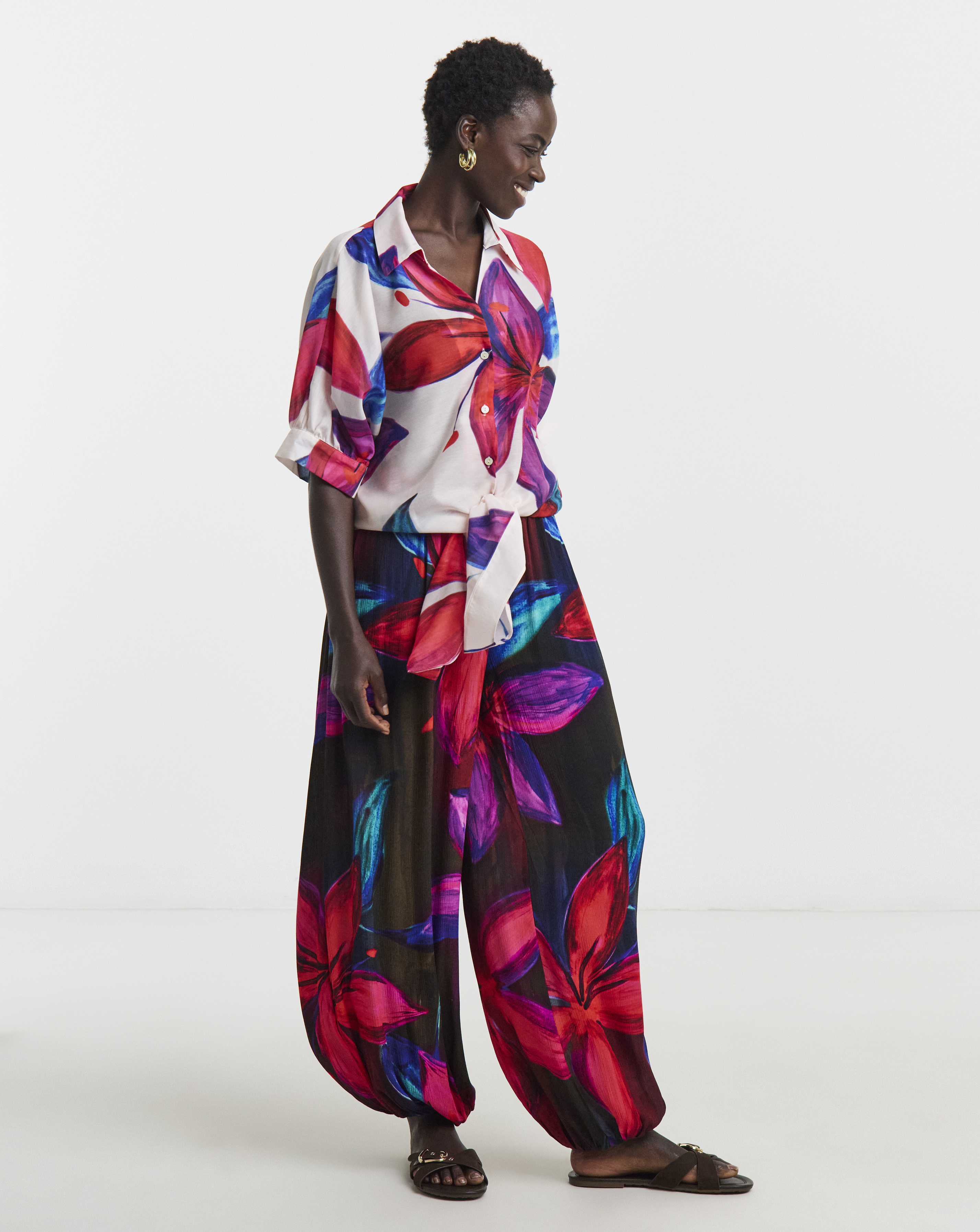 Viscose Crinkle Balloon Trouser