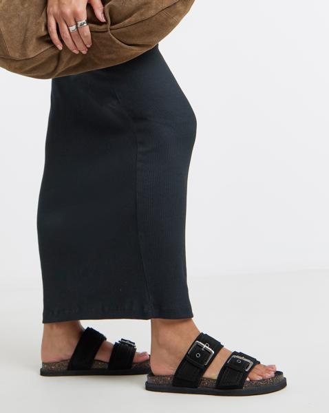 Two Strap Buckle Sandals Wide Fit