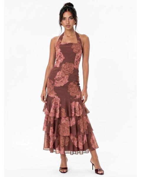 Anaya Floral Print Midaxi Dress
