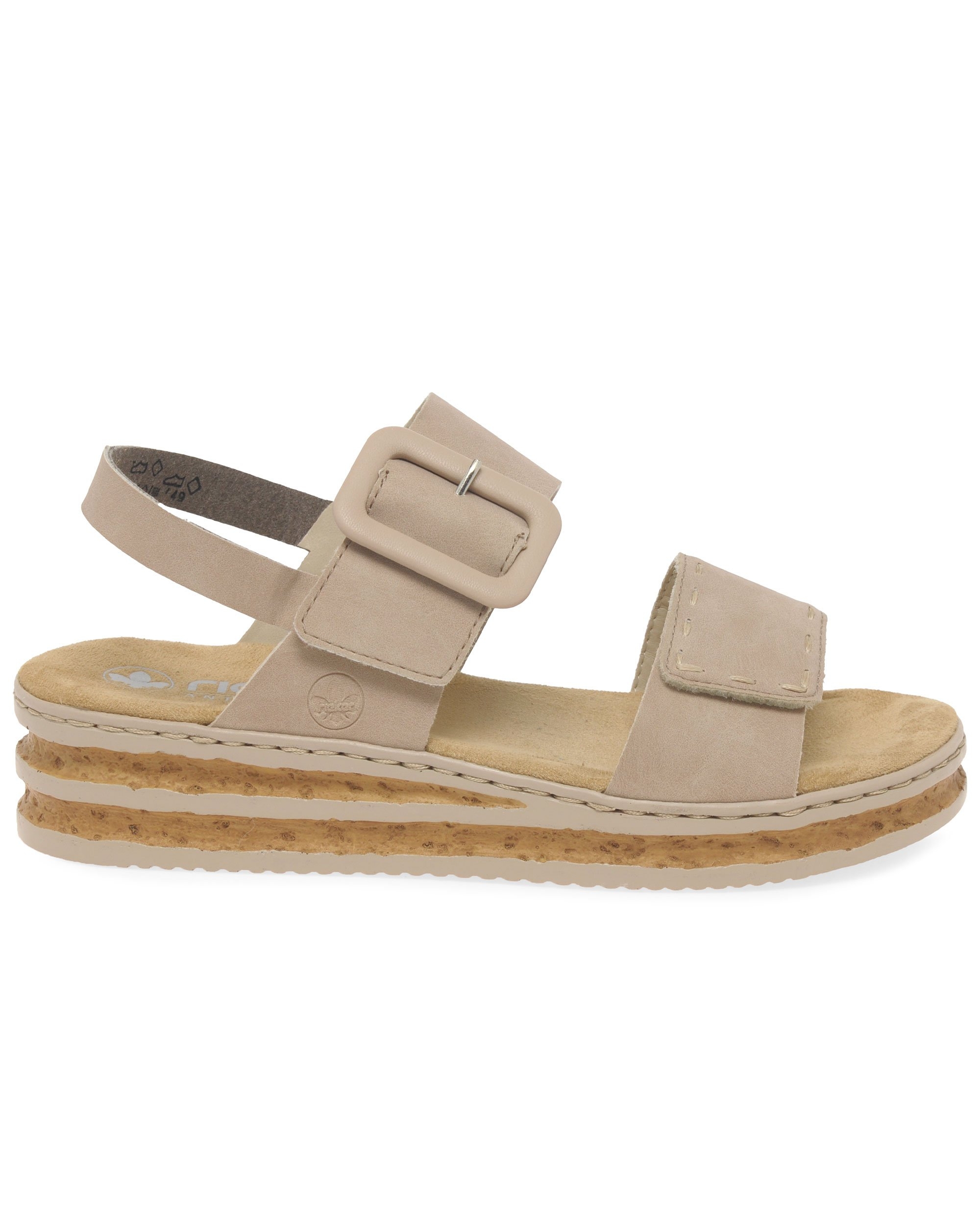 Rieker Women's Wedge Heel Sandals - Nude - Size 8