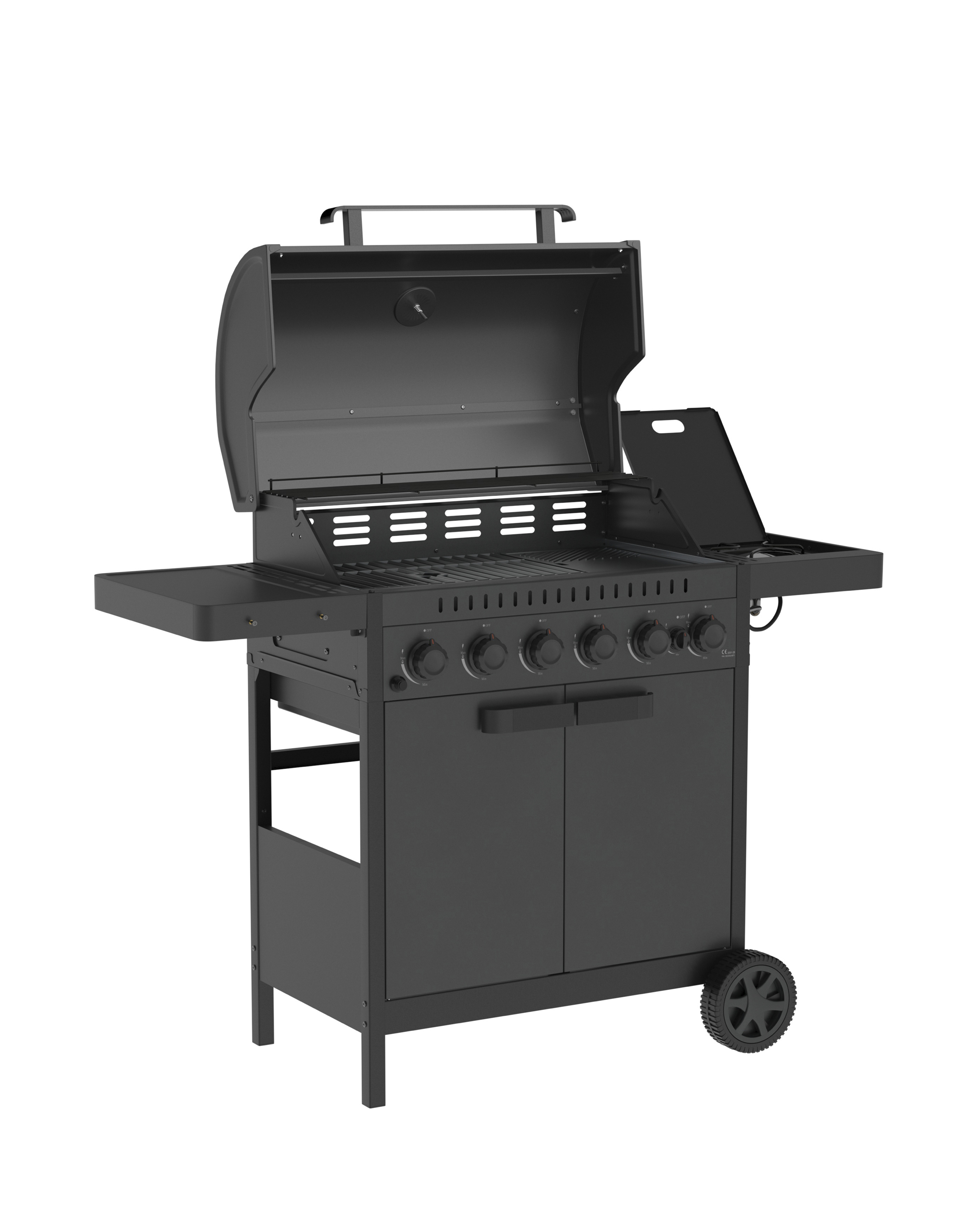 Charles Bentley Grey/Black Ottimo 420 6 Gas Barbecue & Side Burner