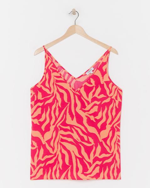Zebra Print V Neck Cami