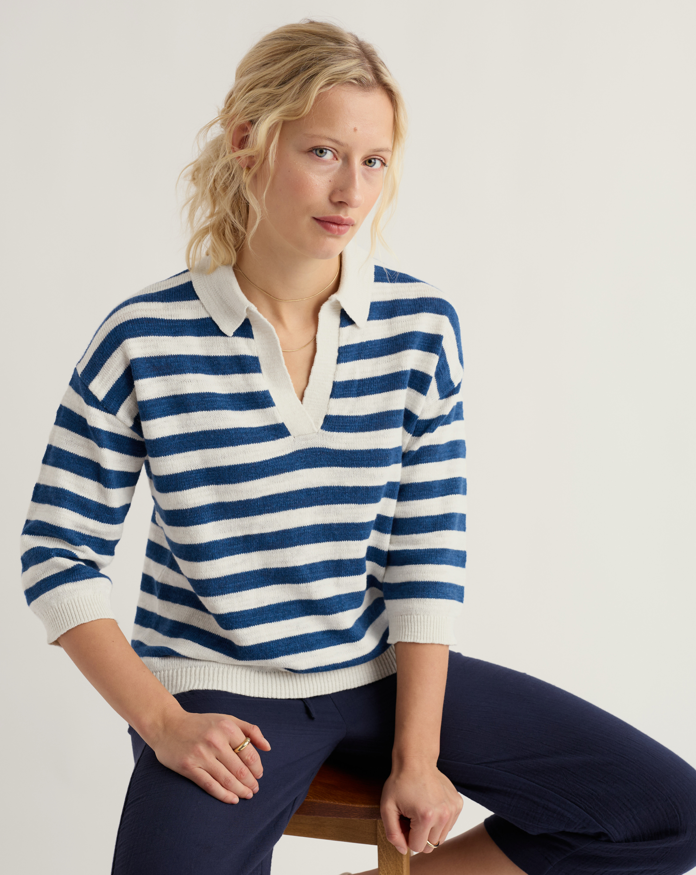 Seasalt Cornwall Gwynver Jumper Blue Multi-Coloured - Seasalt - Size8