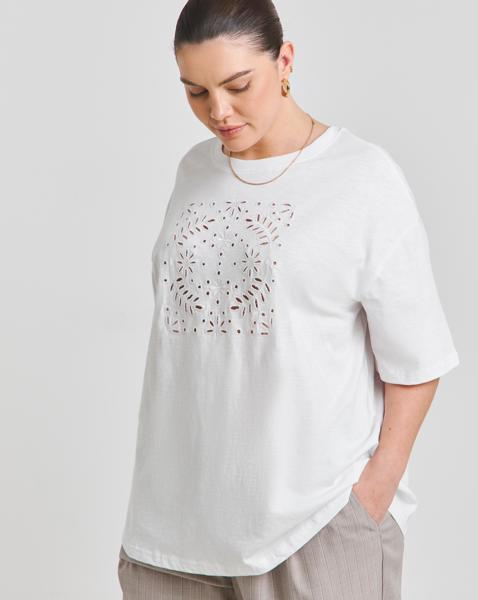 Cut Work Oversized T-Shirt