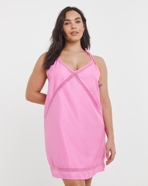 Pink - Women's - Simply Be Nightie With Crochet Trim - Size 45207