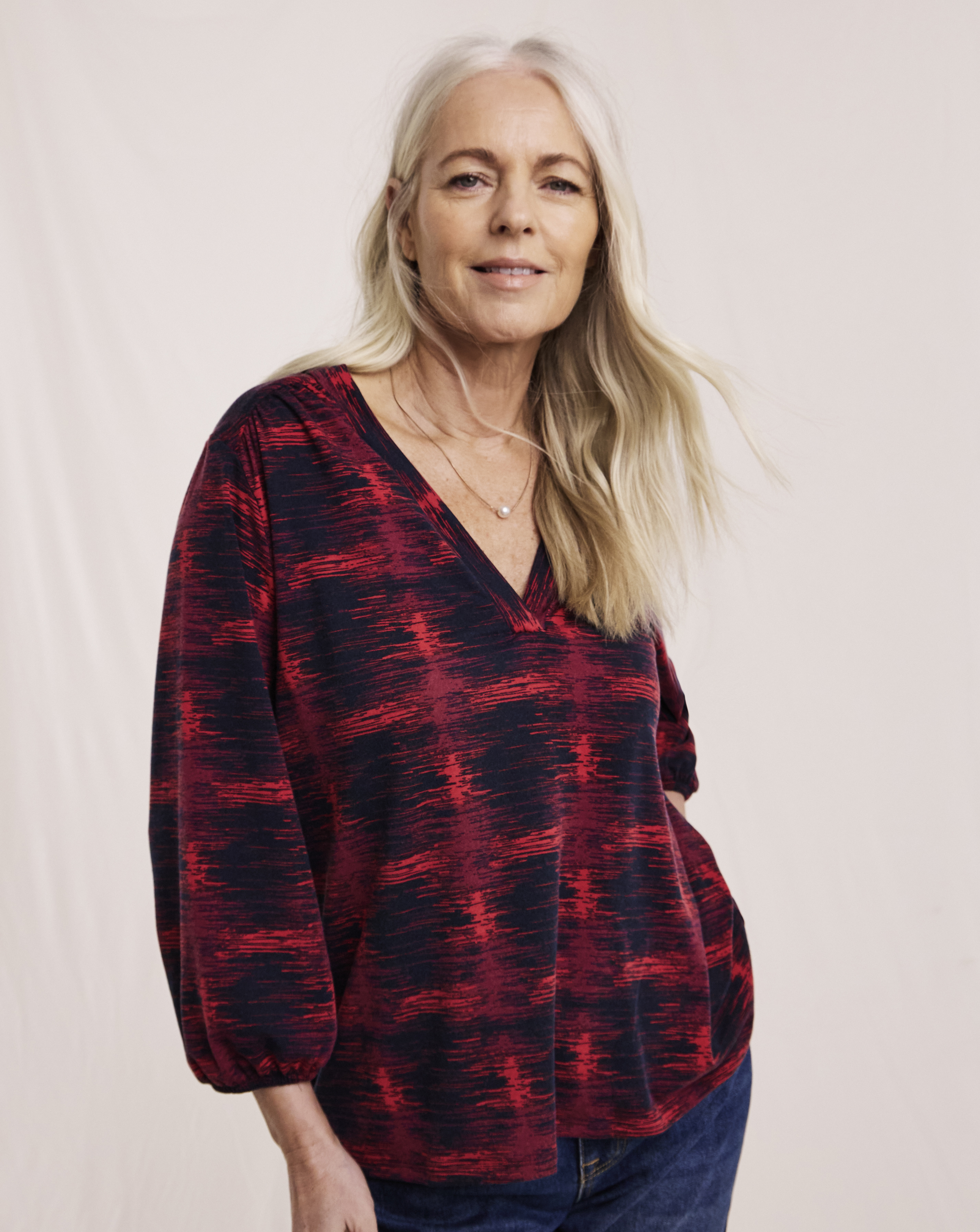 Julipa V-Neck Jersey Blouse