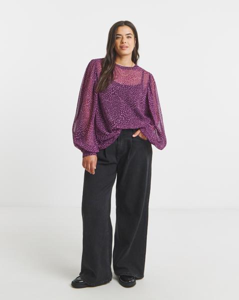 Exaggerated Sleeve Blouse