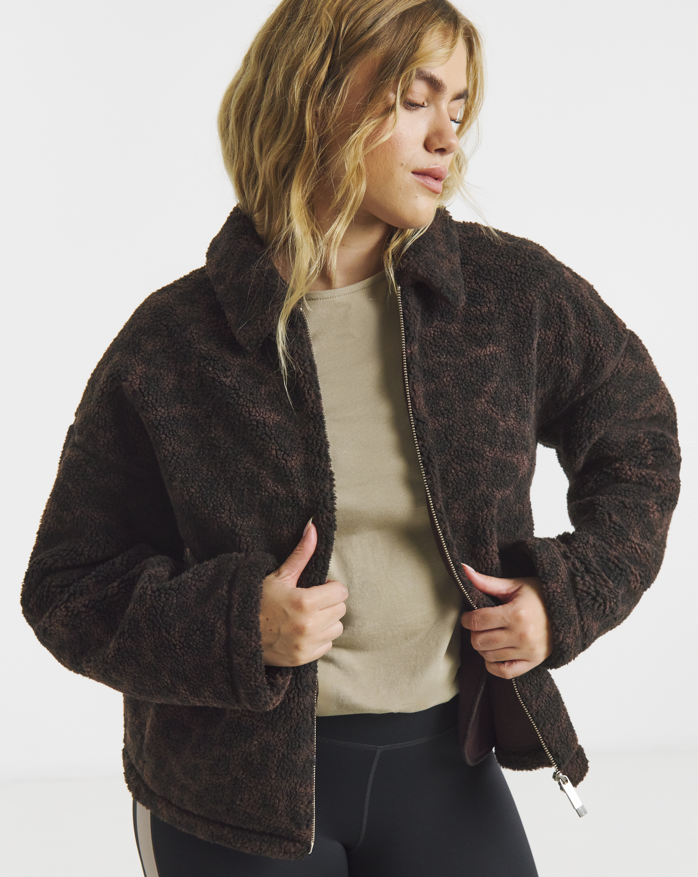 Sweaty Betty Collared Printed Fleece