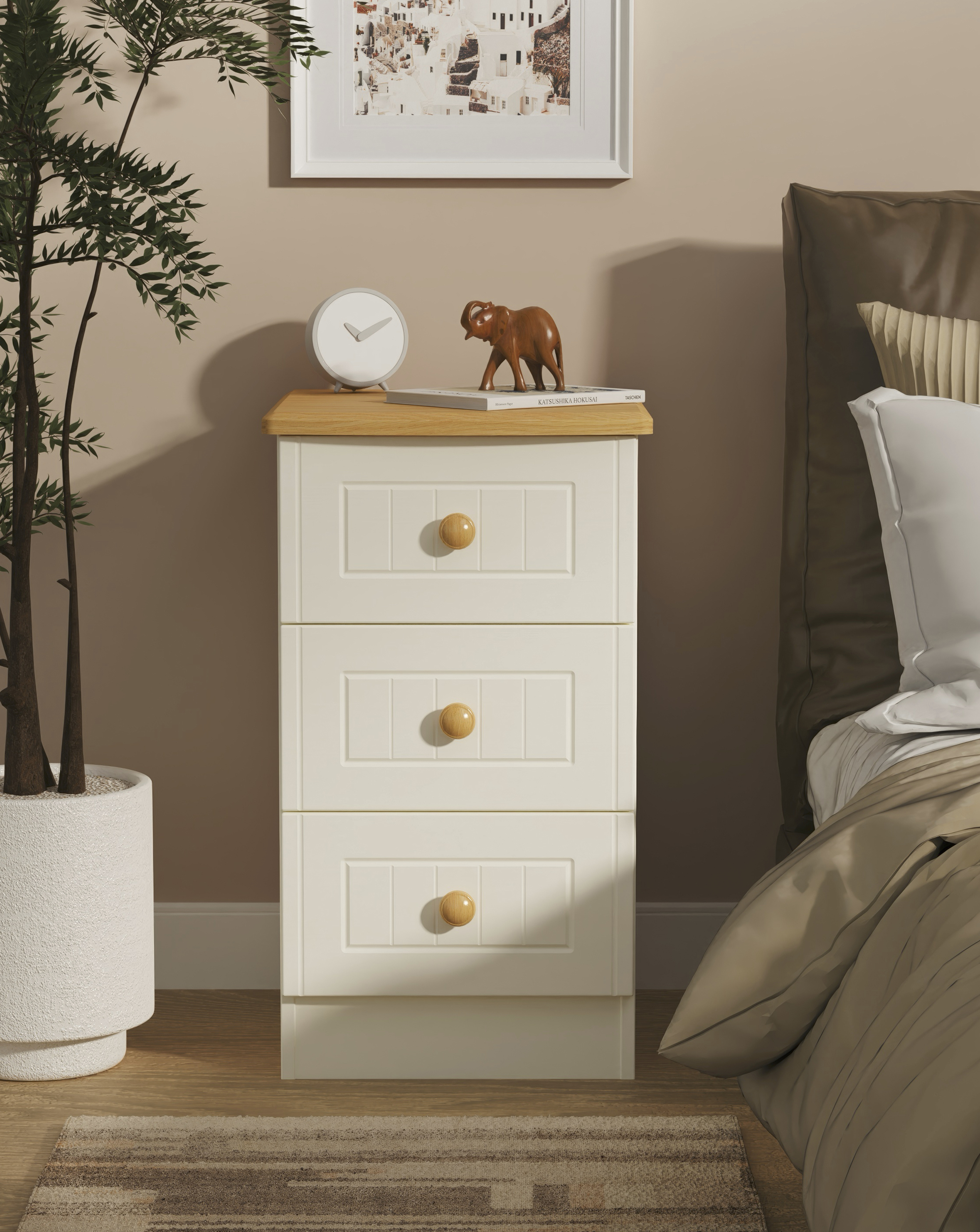 Frances 3 Drawer Bedside