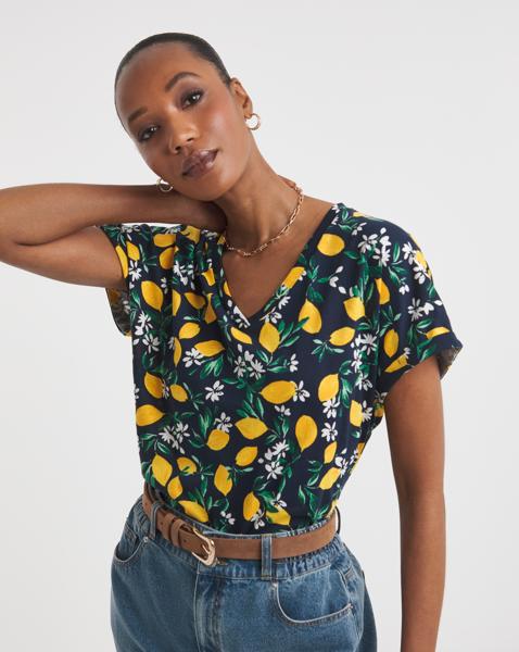 The V Neck Printed T-Shirt