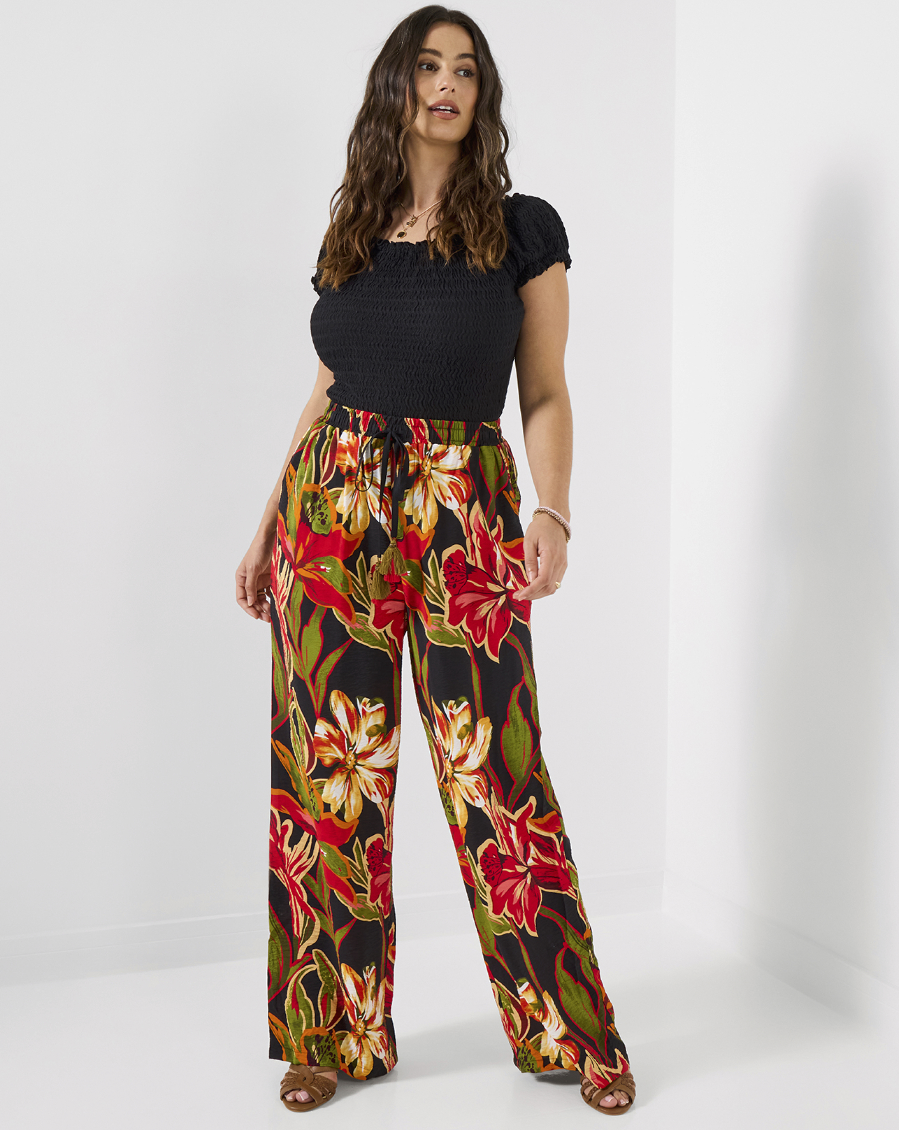 JB Paloma Floral Wide Leg Trousers