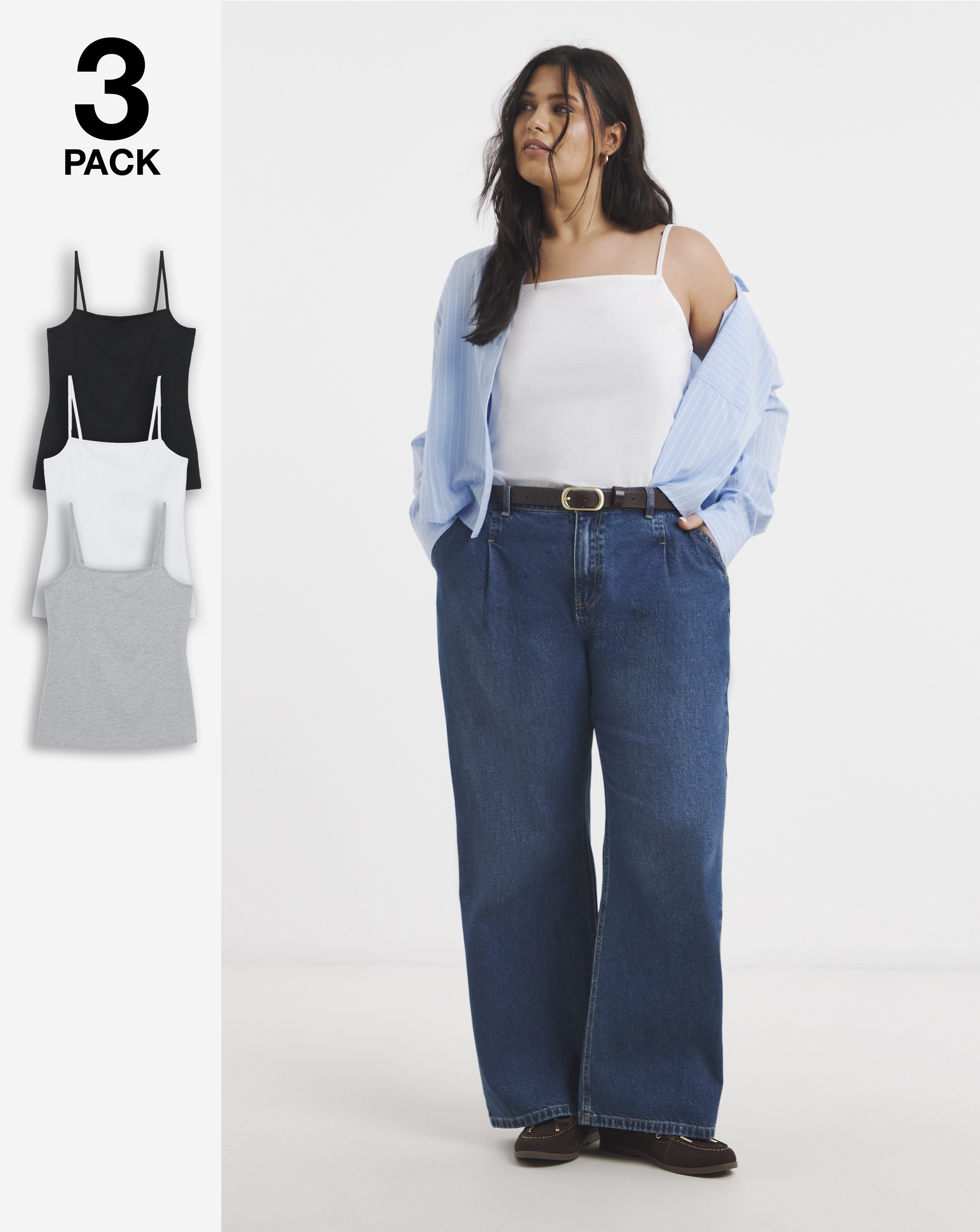 3 Pack Square Neck Camis