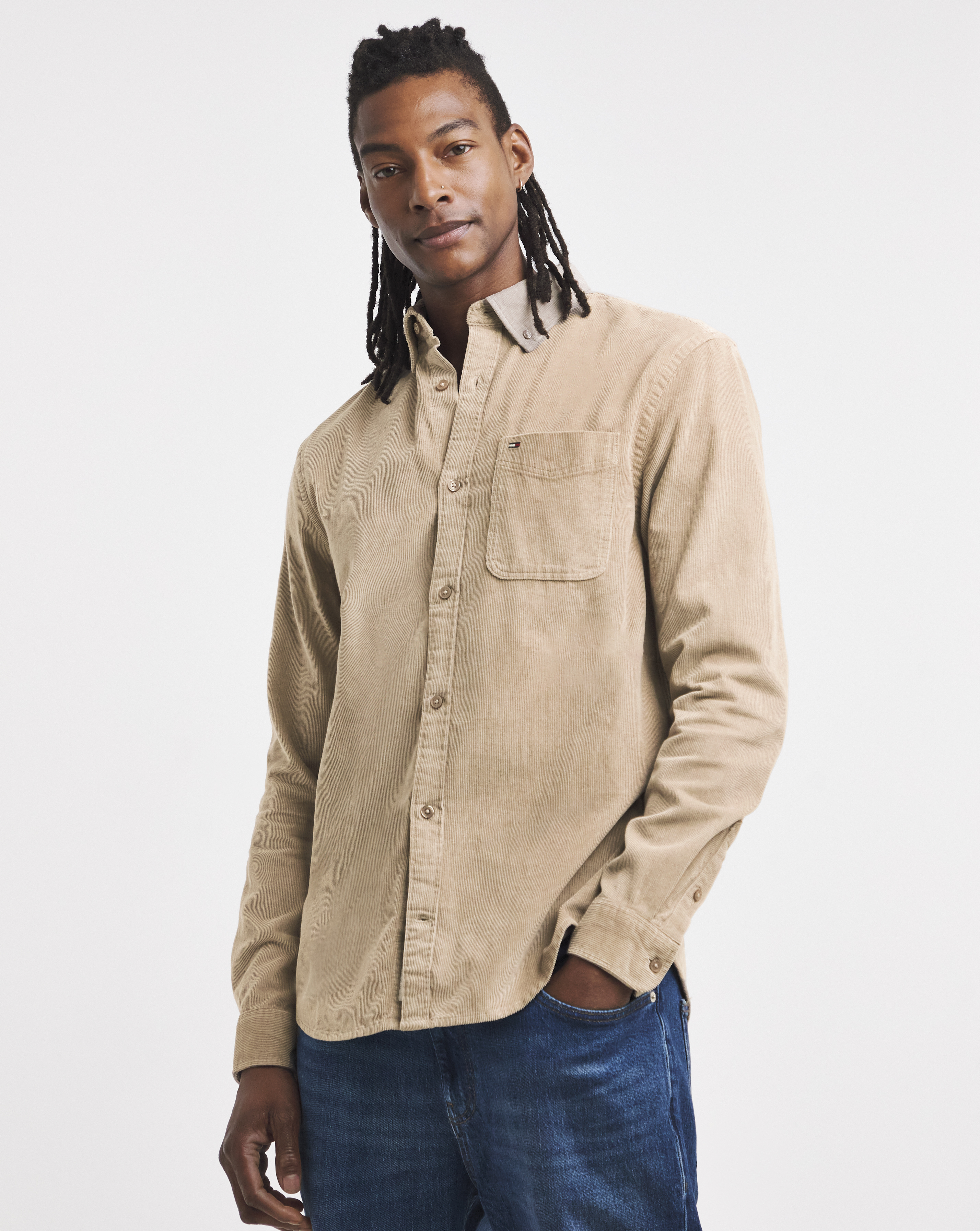 Tommy Jeans Cord Shirt -Taupe