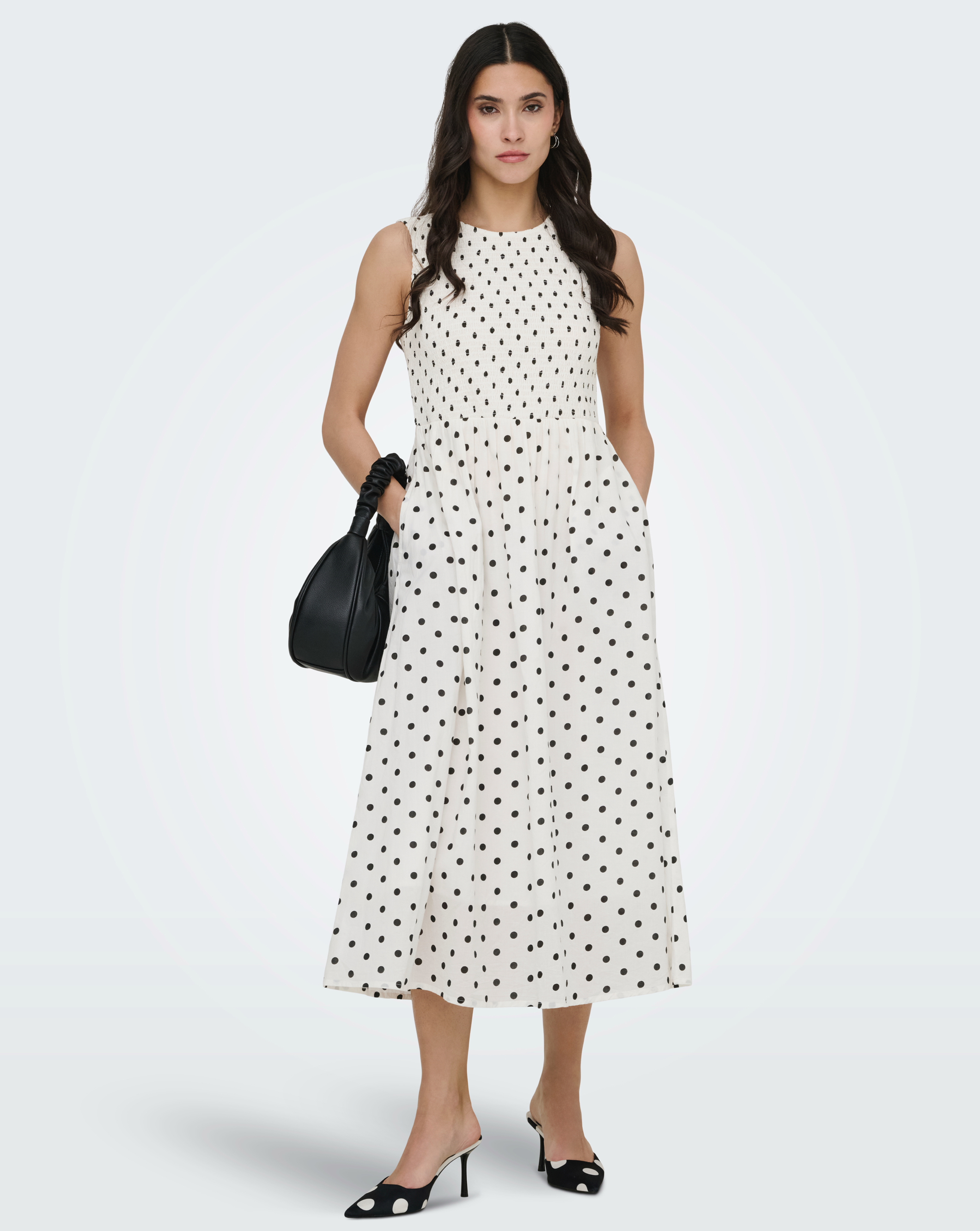 JDY Diego Woven Spot Midi Dress